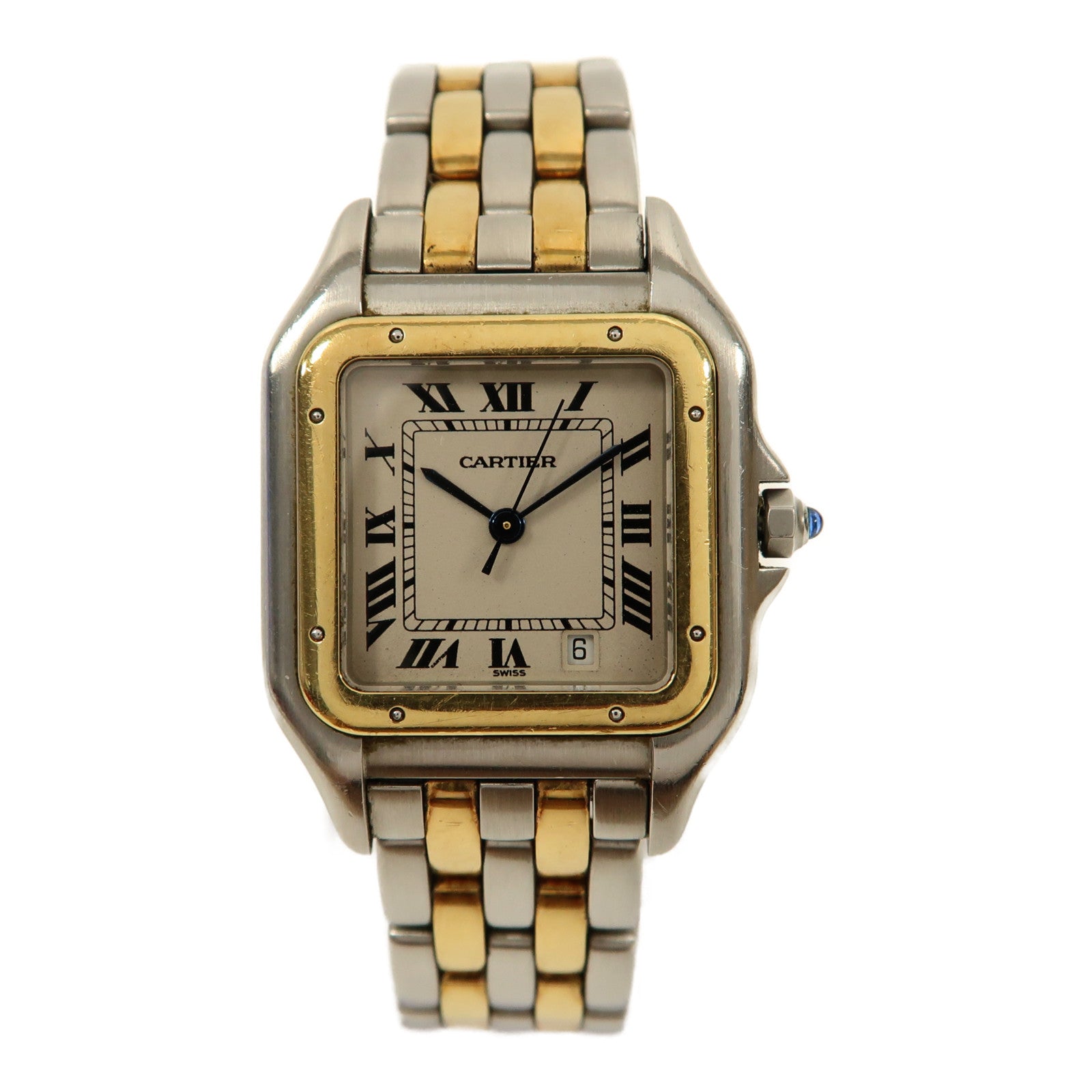 CARTIER Panthere 18K黃金/不鏽鋼手錶石英機芯米色