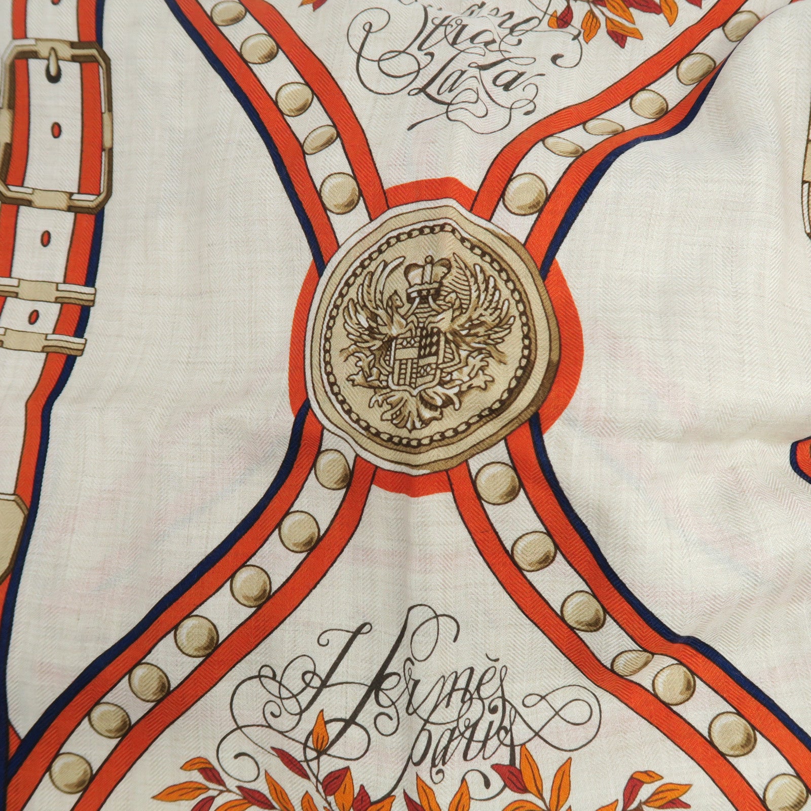 HERMES Cashmere/Silk Scarf Orange