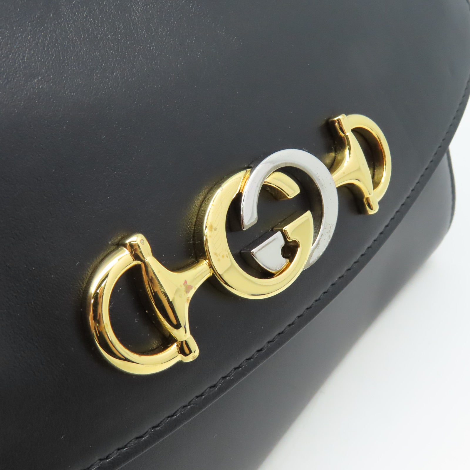 GUCCI 牛皮皮革Zumi Chain Shoulder Bag鏈帶手挽肩背兩用袋黑色