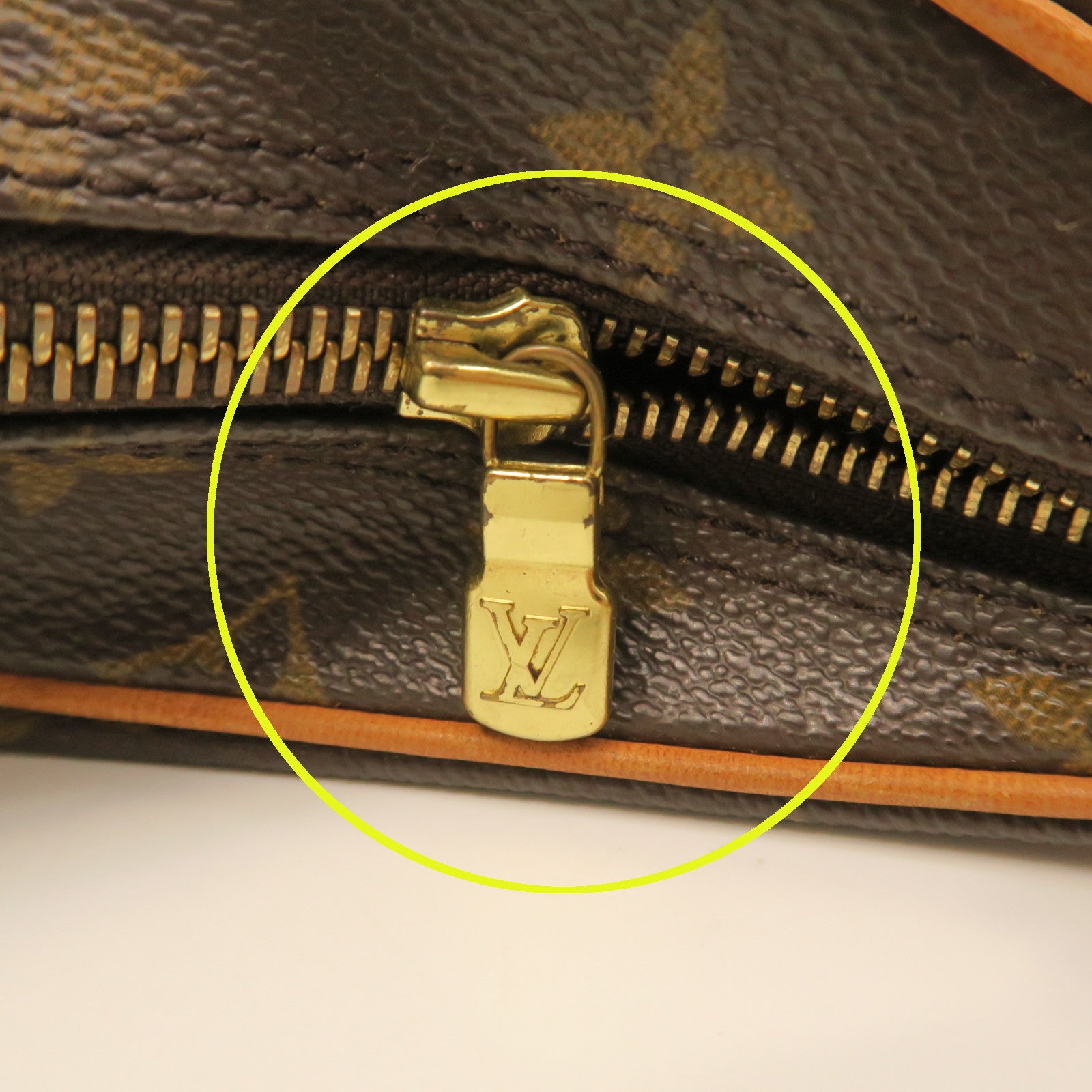 LOUIS VUITTON Monogram Boulogne Gold Buckle Shoulder Bag Brown