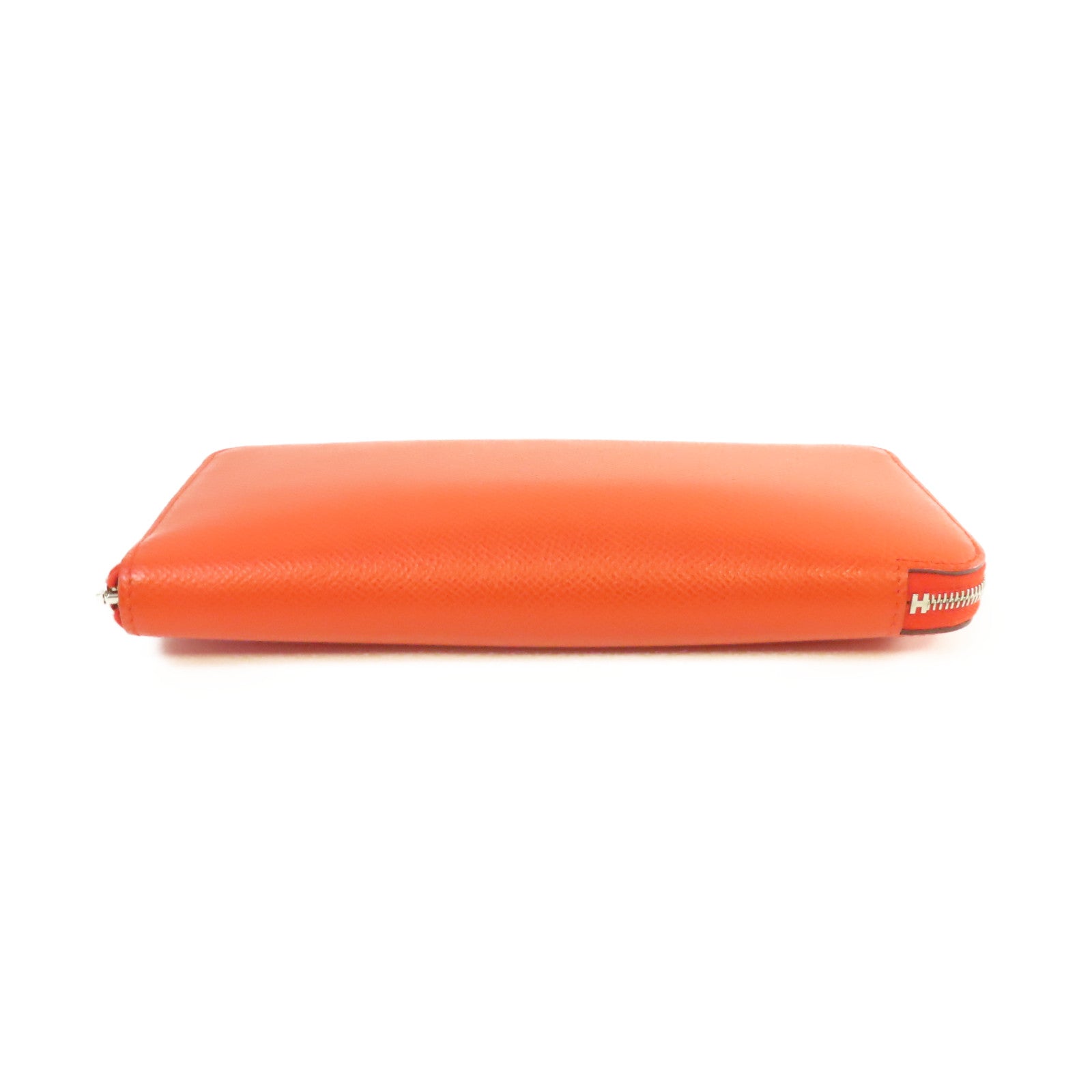 HERMES Epsom皮革Silk In Classic long wallet銀扣長錢包橙色