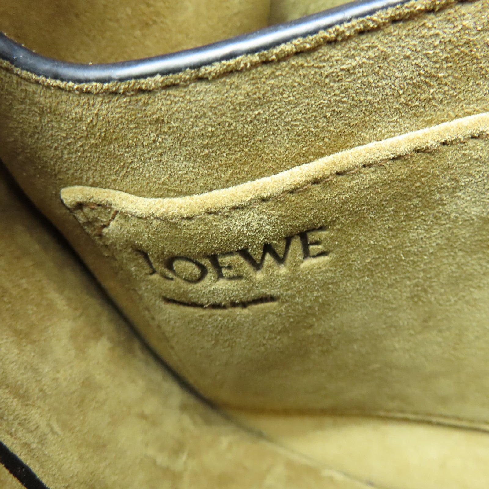 LOEWE 牛皮皮革Gate金扣肩背袋橙色/黑色