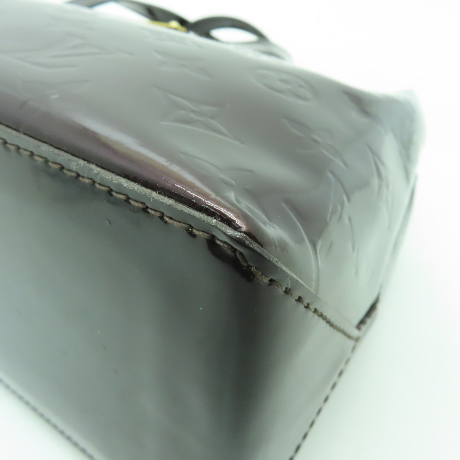 LOUIS VUITTON Vernis Wilshire PM金扣手挽袋