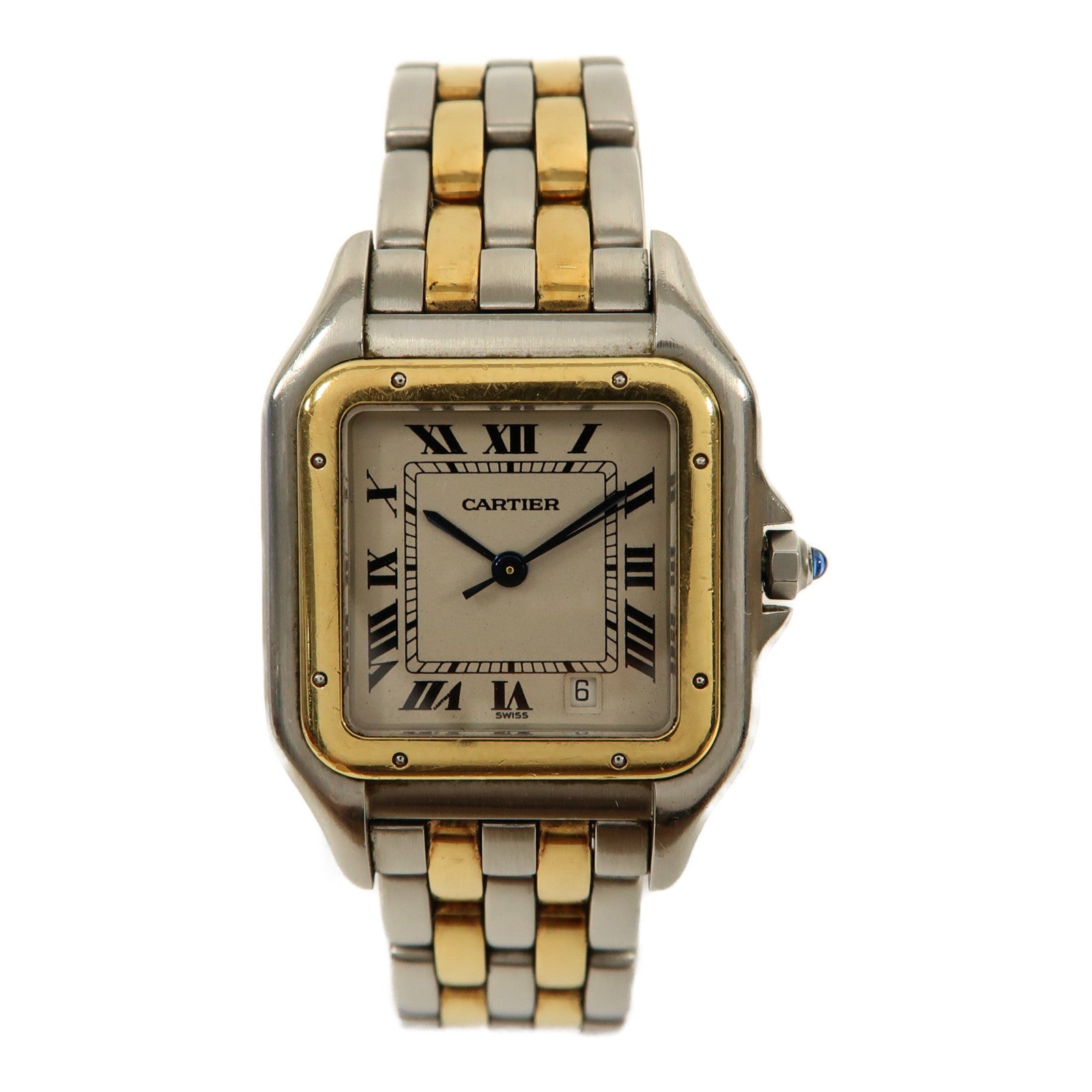 CARTIER Panthere 18K黃金/不鏽鋼手錶石英機芯米色