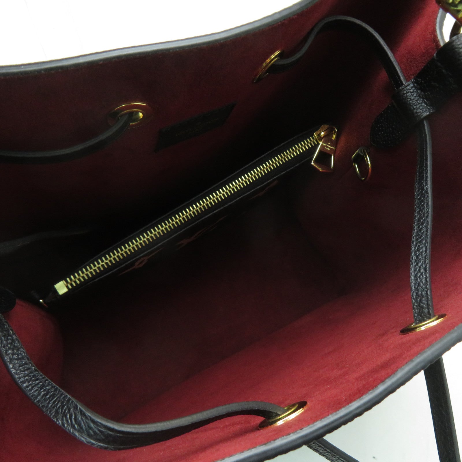 LOUIS VUITTON Monogram Empreinte NeoNoe MM金扣手挽肩背兩用袋黑色