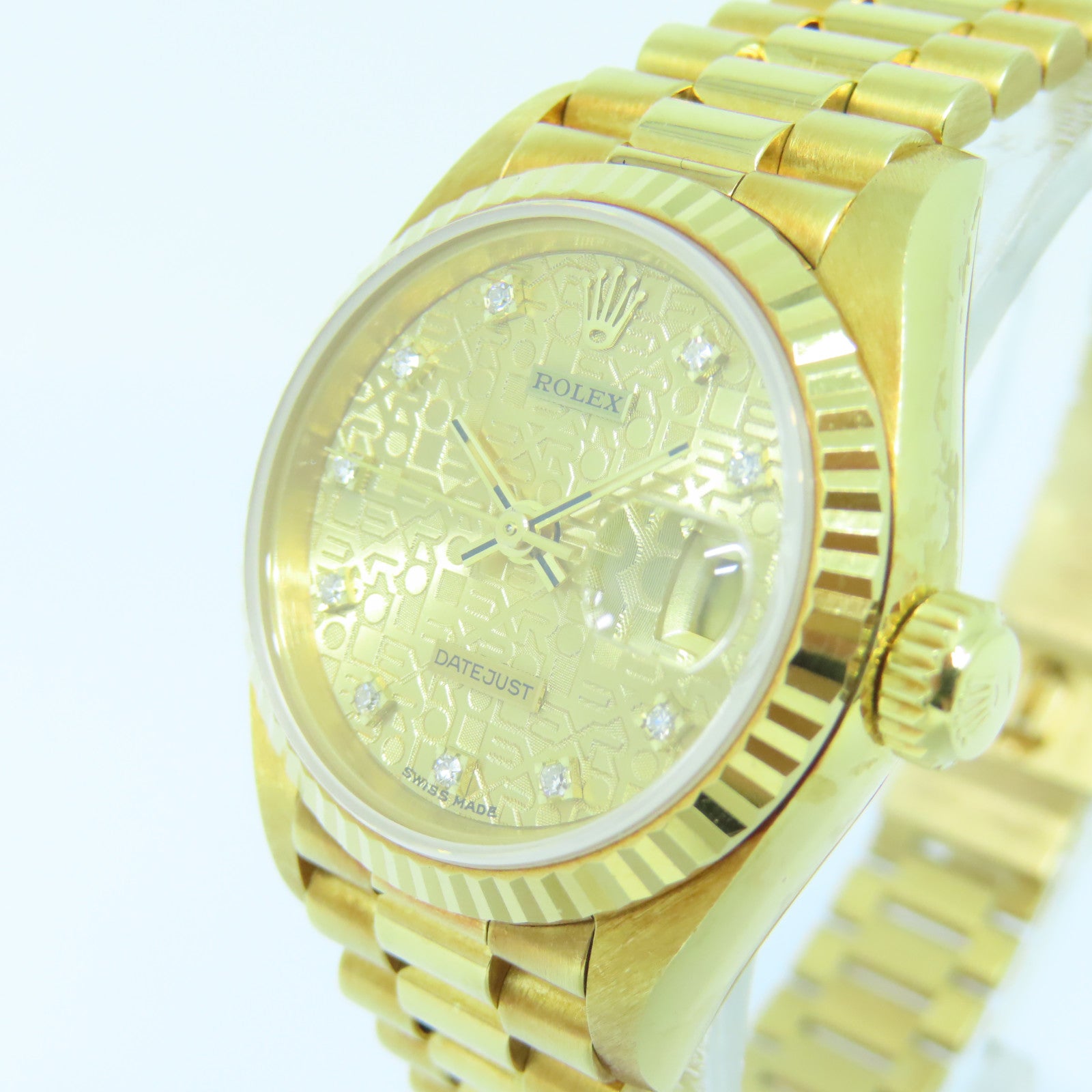 ROLEX Datejust 18K黃金手錶自動機芯金色