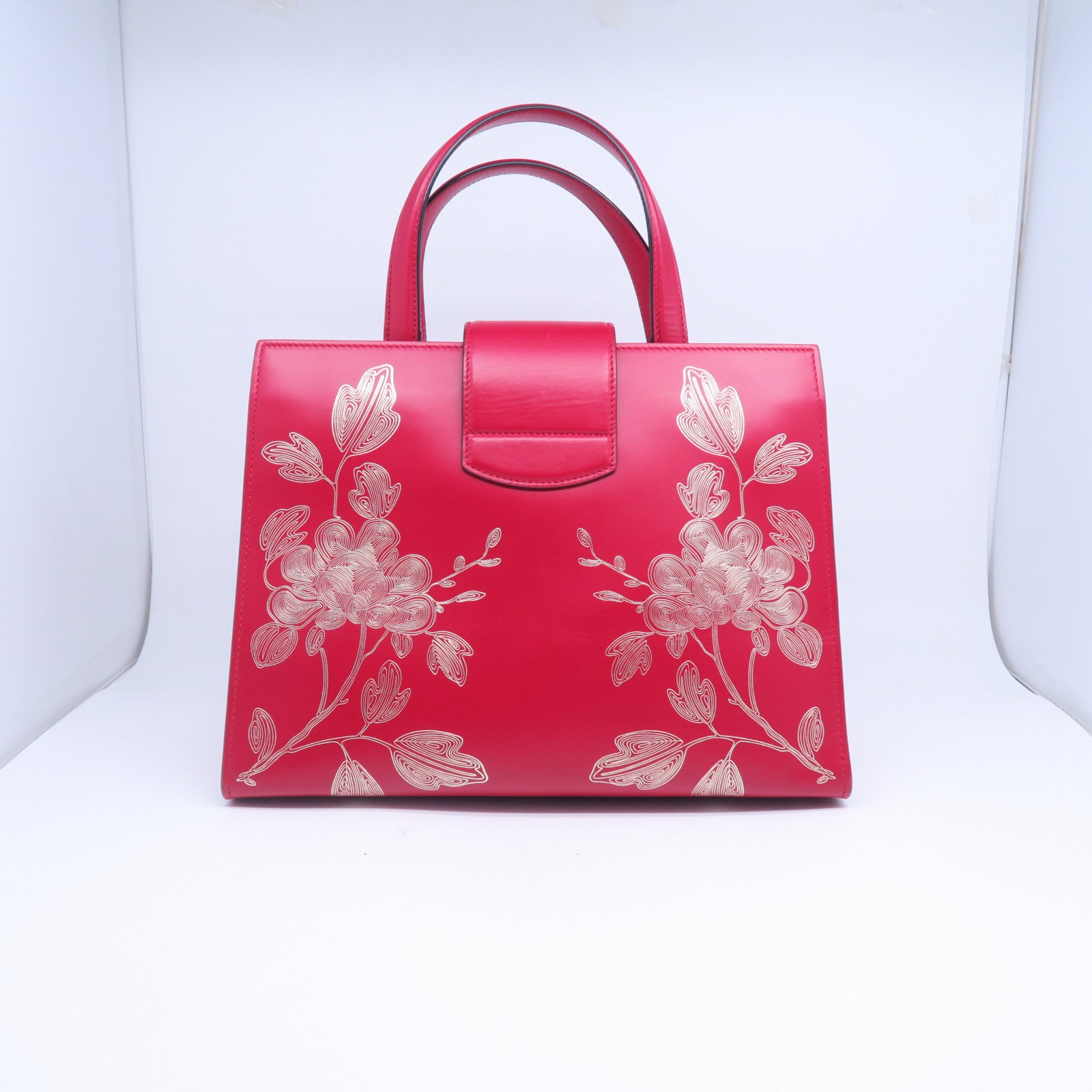 GUCCI 牛皮皮革2 Way Shoulder Bag銀扣手挽肩背兩用袋紅色
