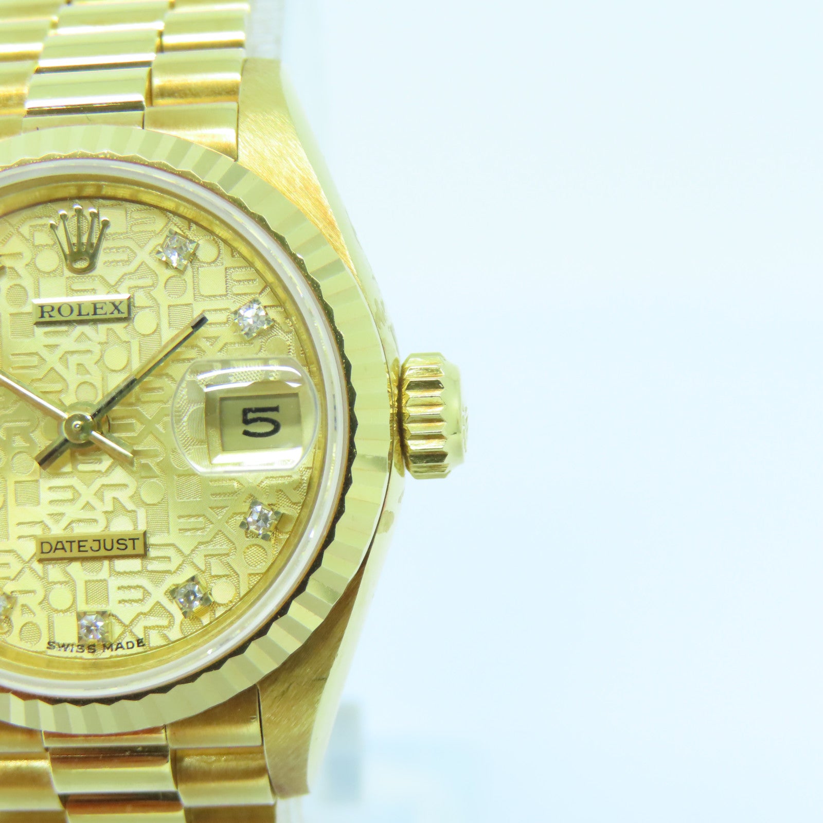 ROLEX Datejust 18K黃金手錶自動機芯金色