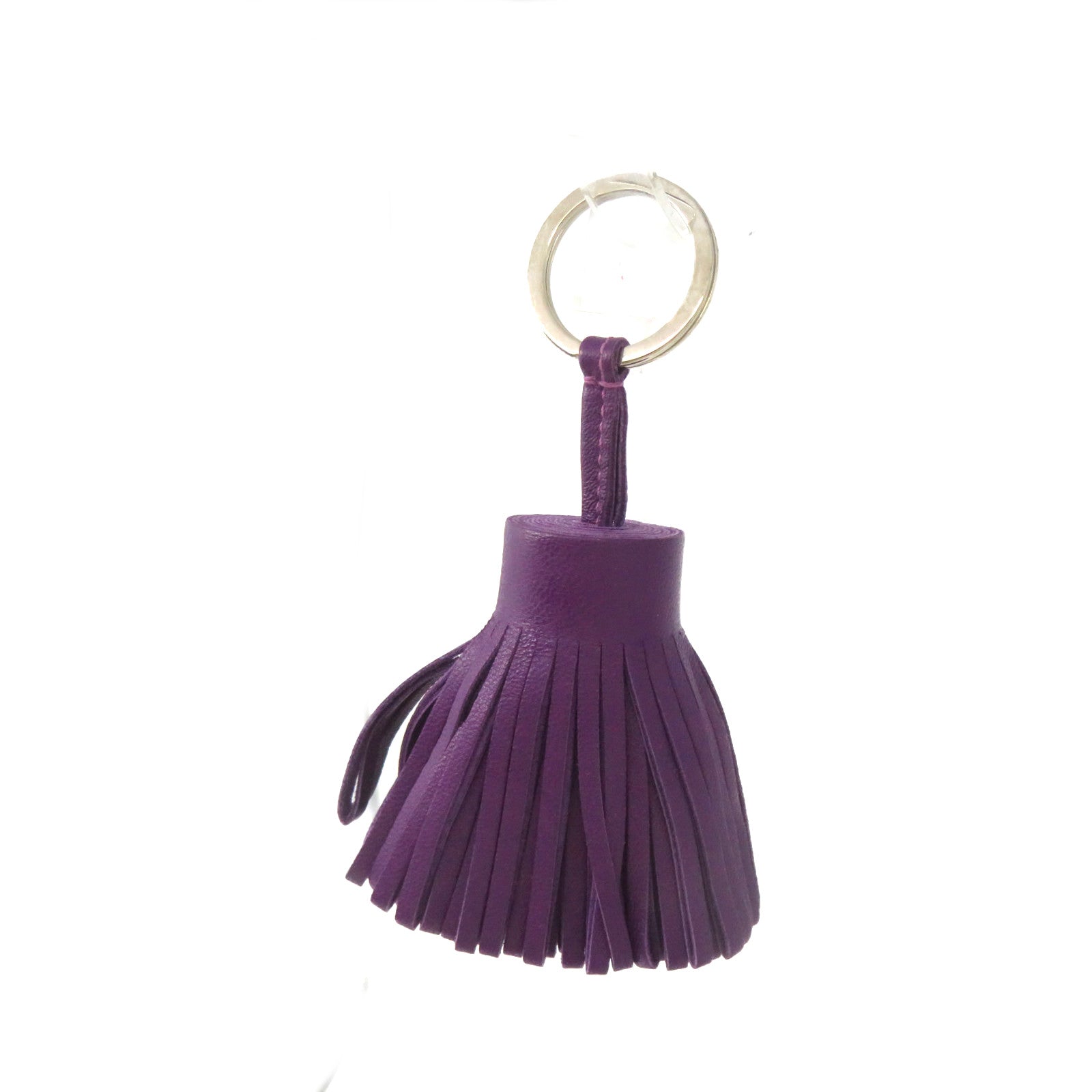 HERMES Milo Leather Carmen Charm Charm Keychain Purple P9