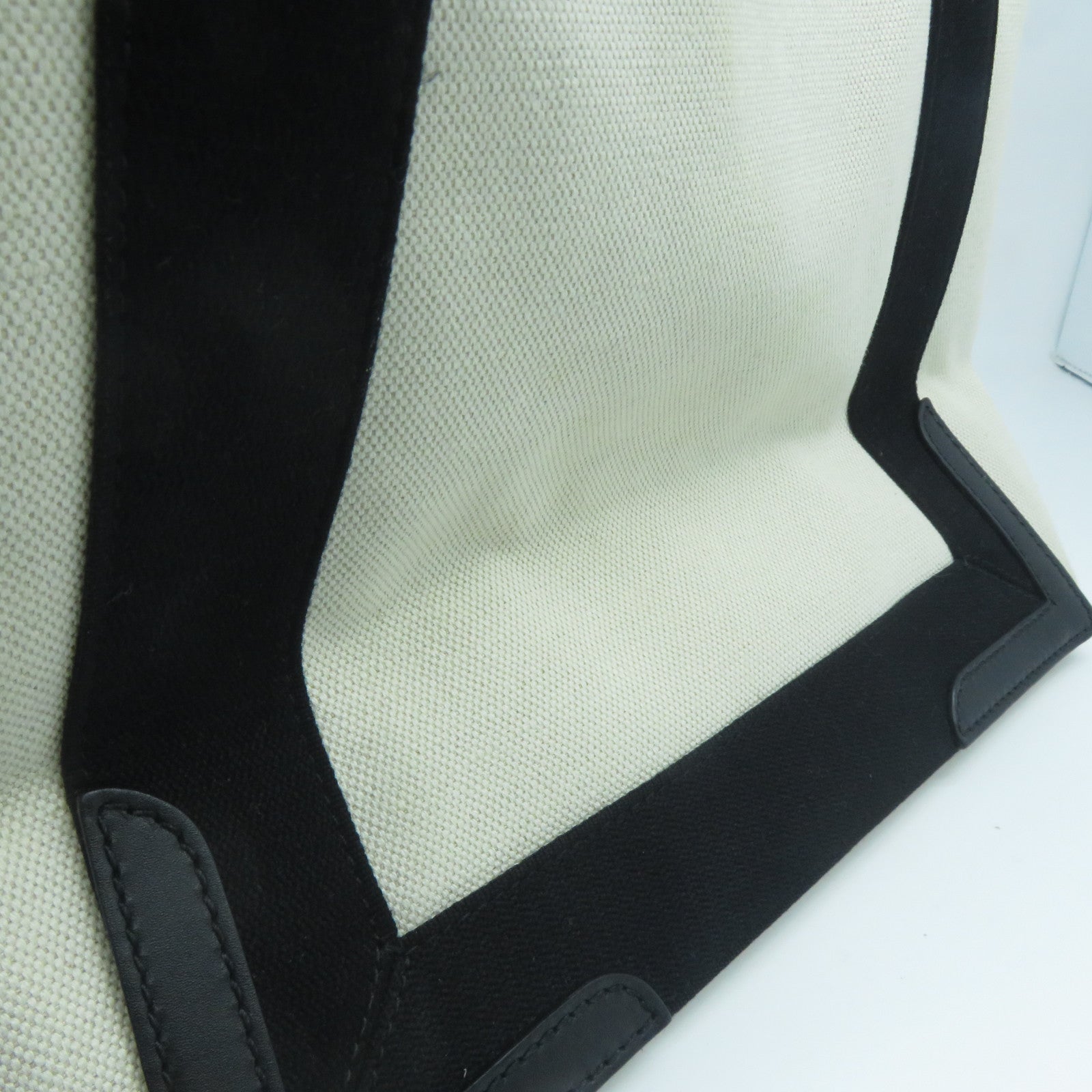 BALENCIAGA 帆布Tote Bag銀扣手挽袋米色/黑色