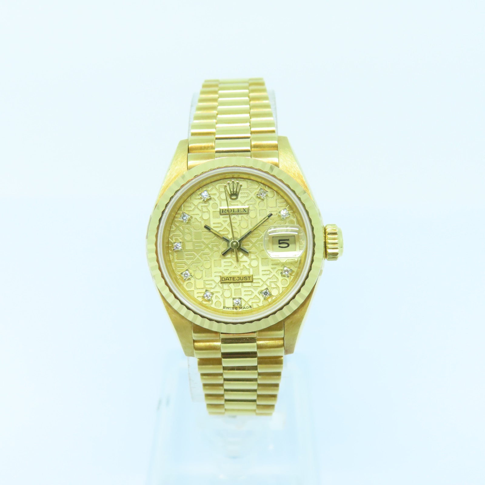 ROLEX Datejust 18K黃金手錶自動機芯金色