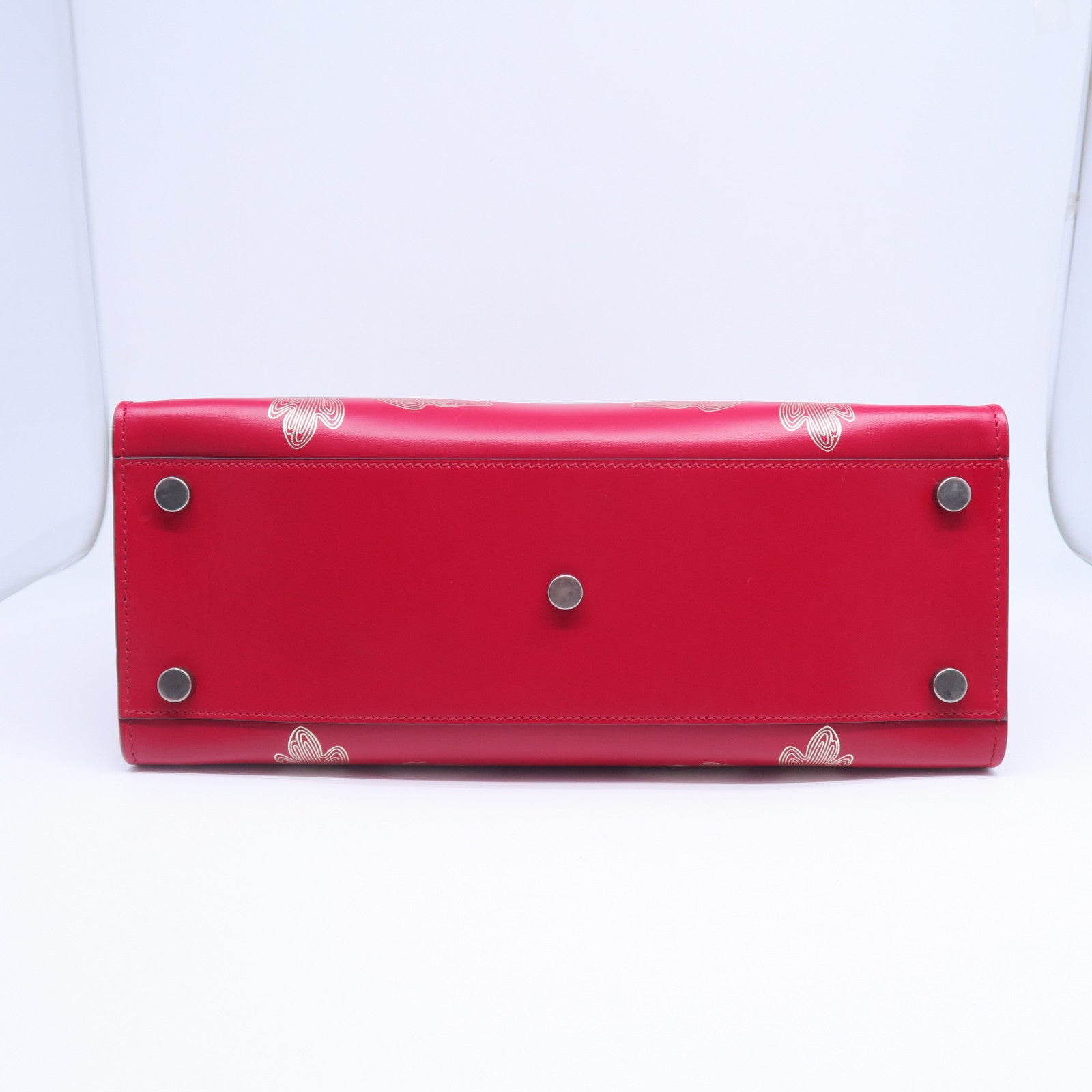 GUCCI 牛皮皮革2 Way Shoulder Bag銀扣手挽肩背兩用袋紅色