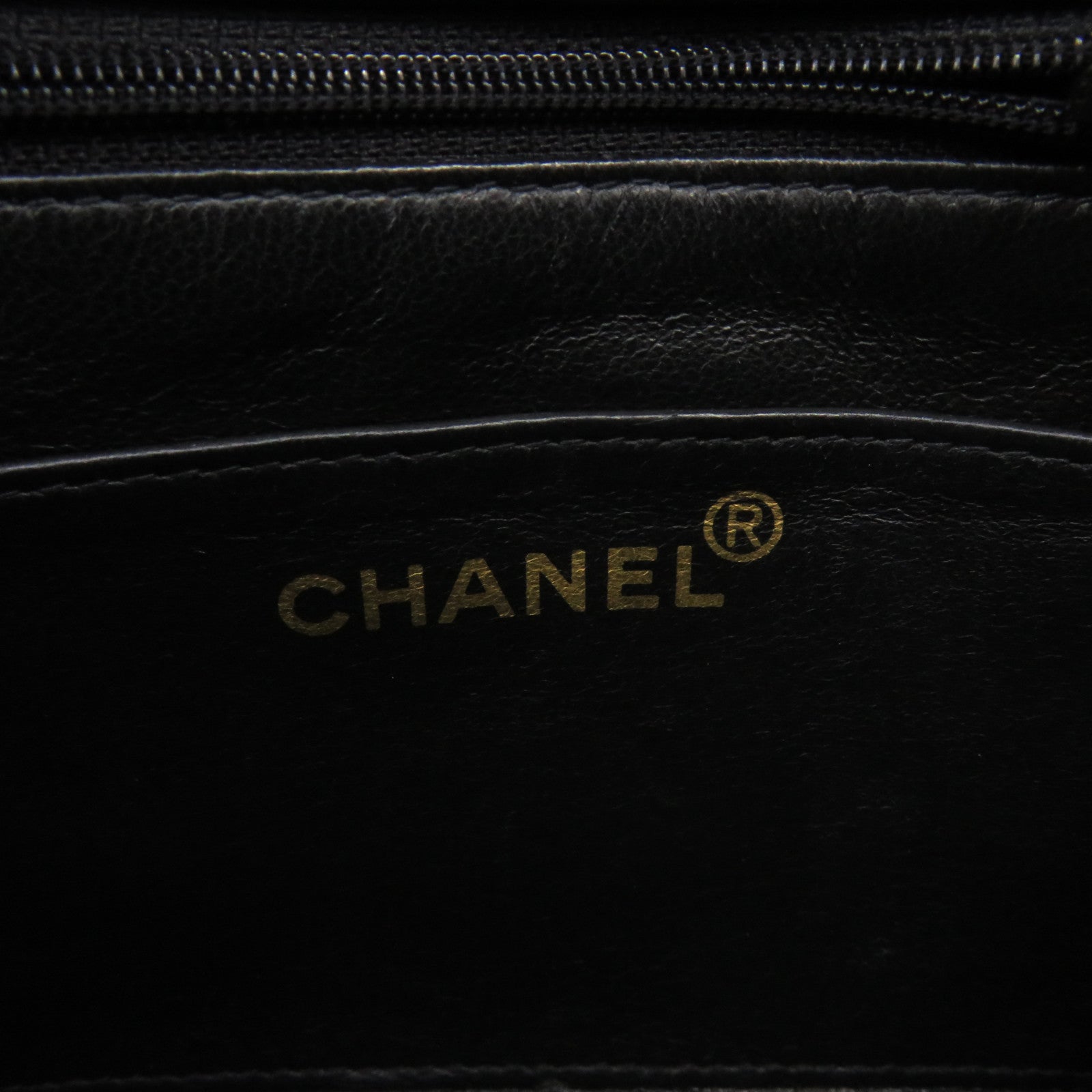 CHANEL 菱格羊皮皮革Chain Shoulder Bag金扣鏈帶肩背袋黑色