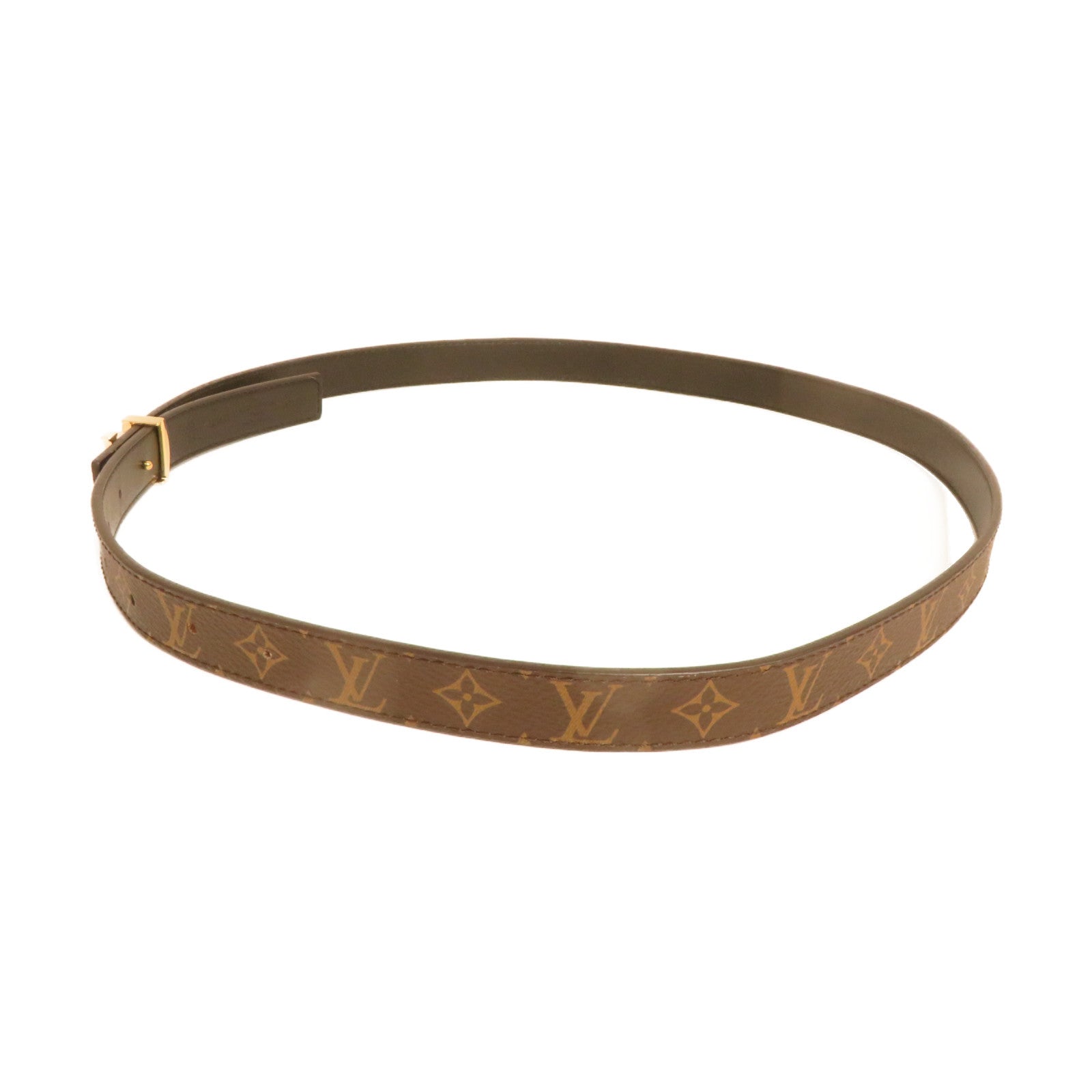LOUIS VUITTON Monogram Reversible Belt 85cm金扣皮帶啡色
