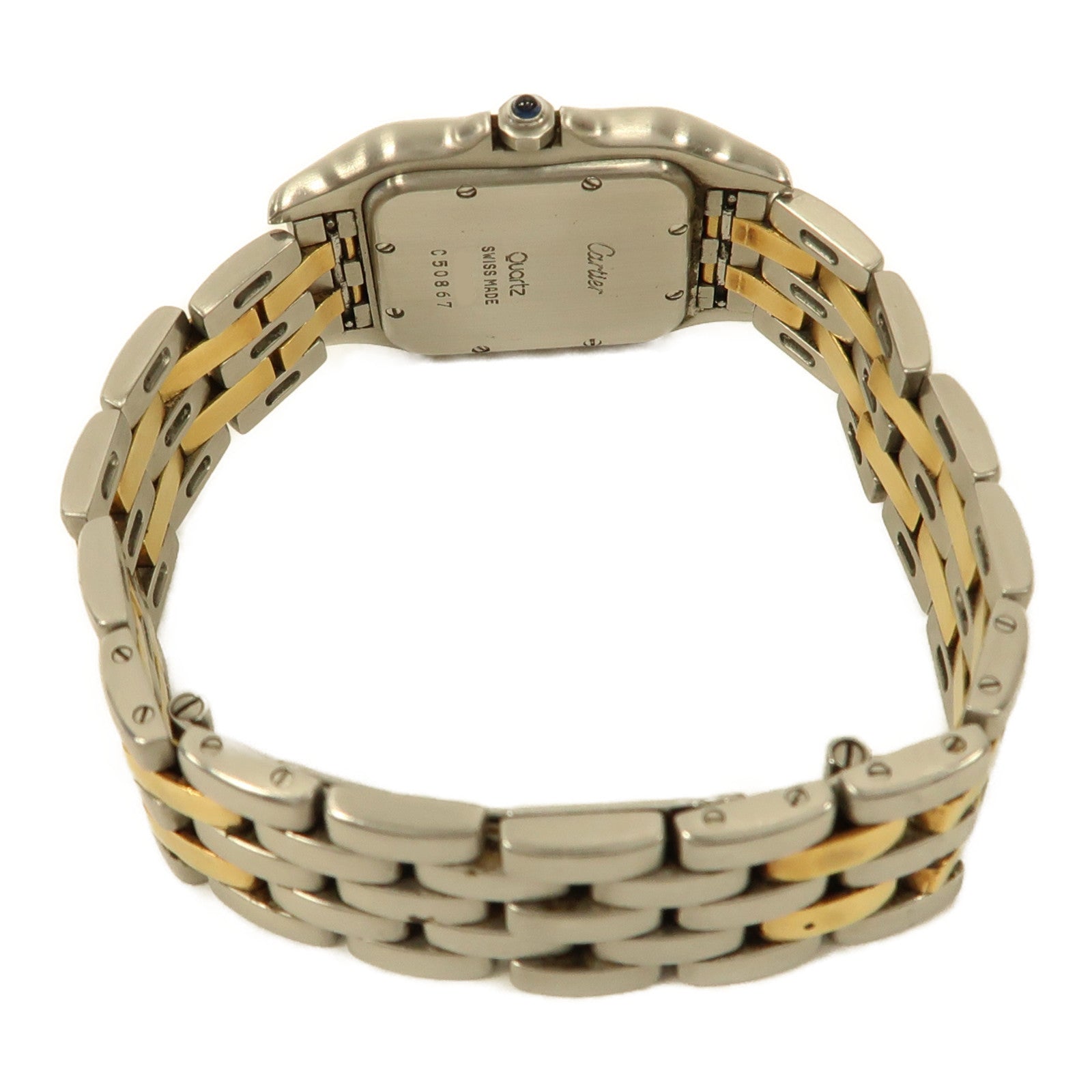 CARTIER Panthere 18K黃金/不鏽鋼手錶石英機芯米色