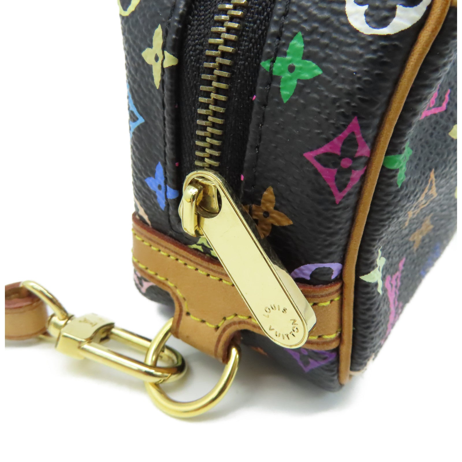 LOUIS VUITTON Monogram Multi Trousse Wapity Pouch金扣手挽包黑色/彩色