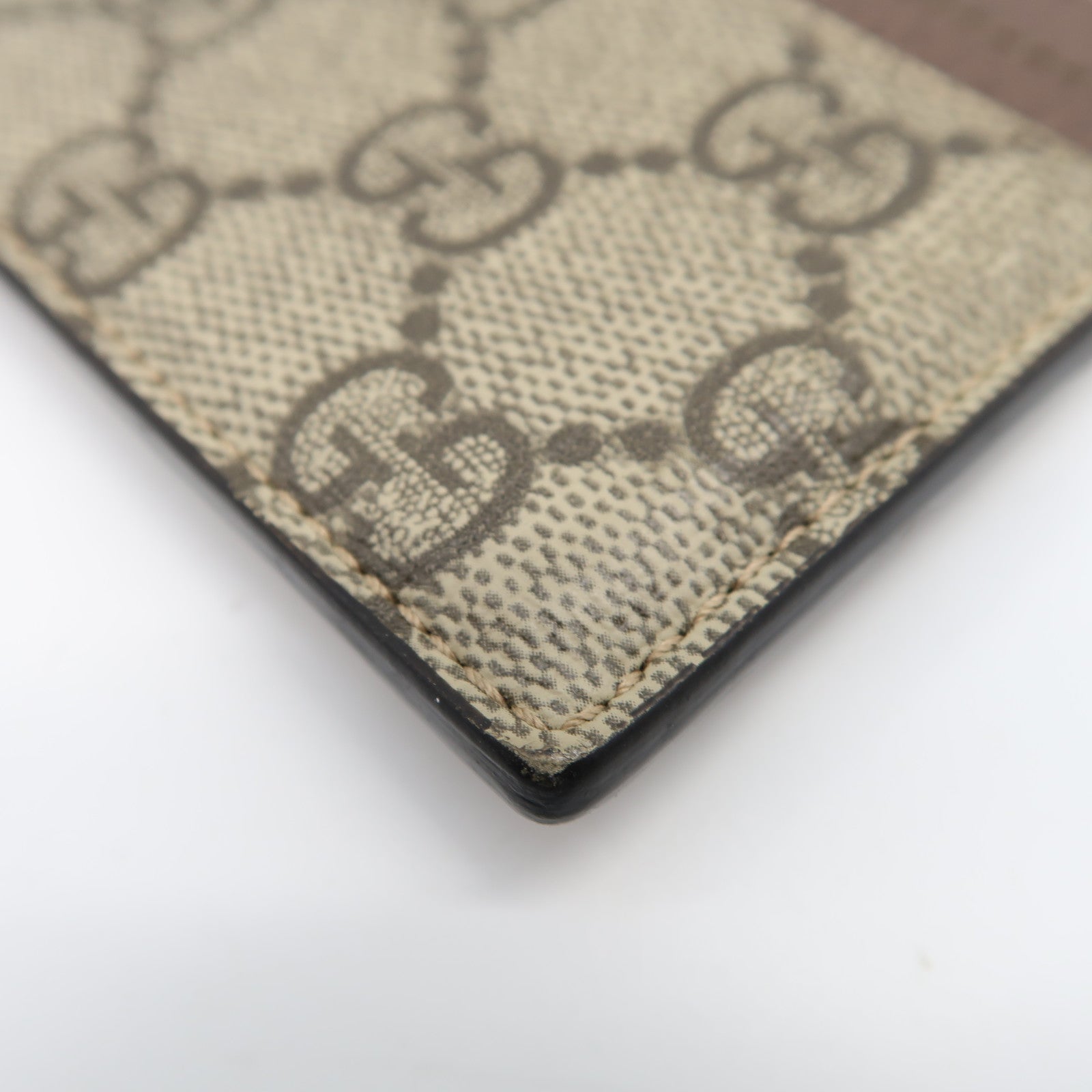 GUCCI 塗層帆布/皮革Ophidia GG Card Case金扣卡片套啡色