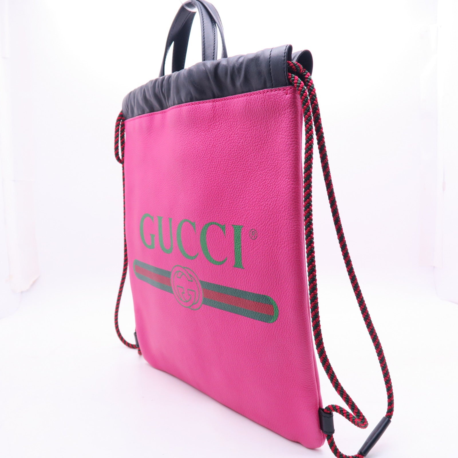 GUCCI 牛皮皮革Drawstring Backpack背包粉紅色