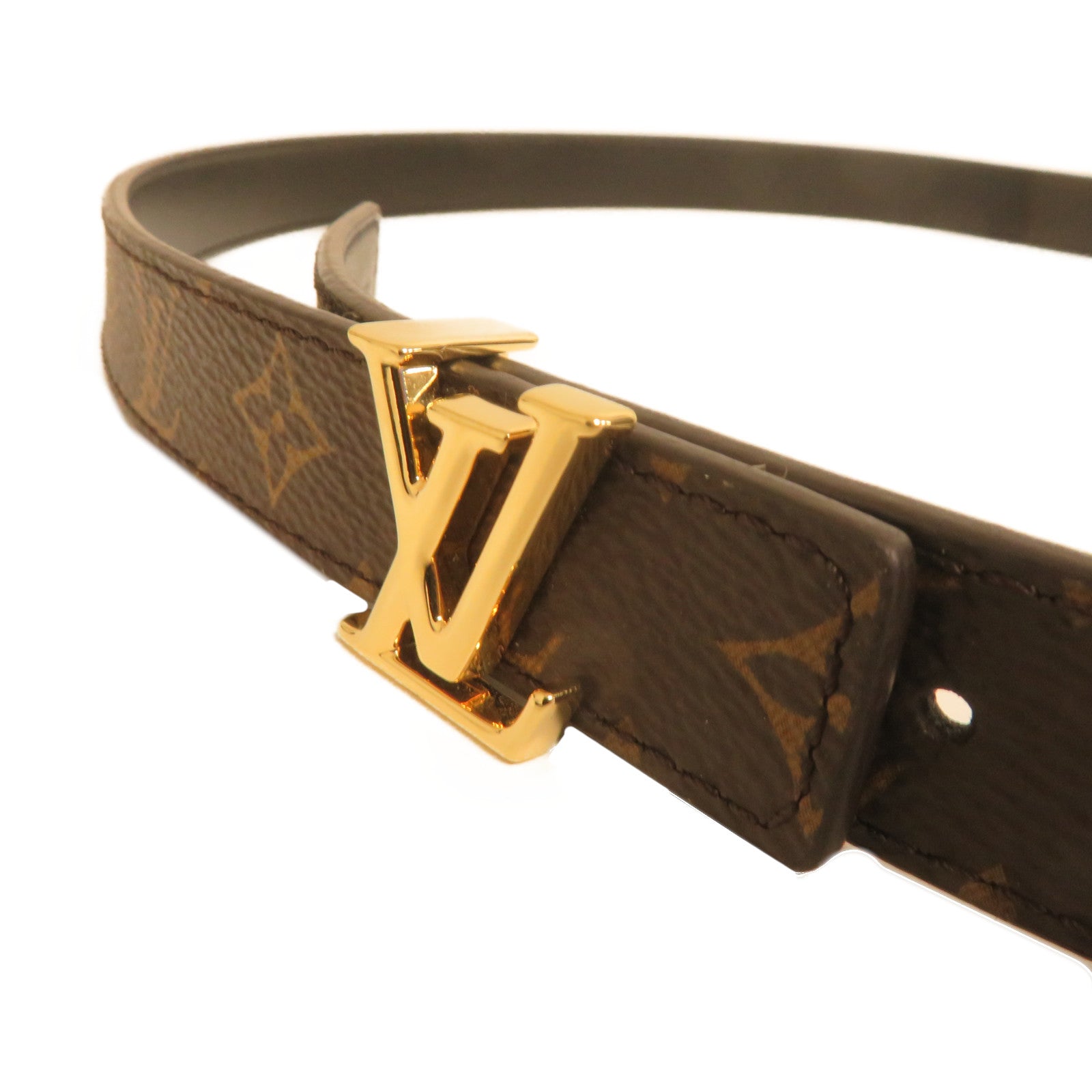 LOUIS VUITTON Monogram Reversible Belt 85cm金扣皮帶啡色