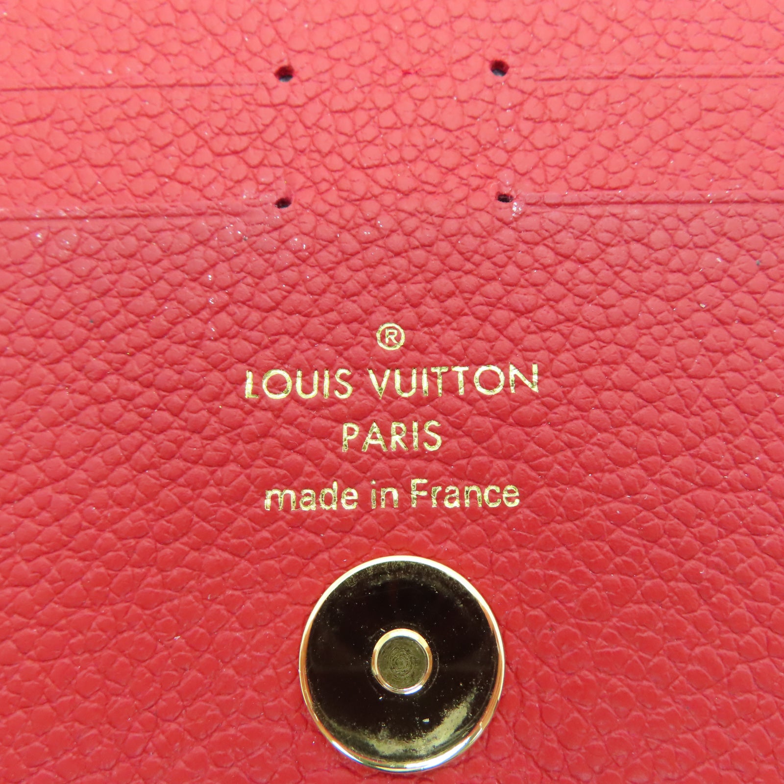 LOUIS VUITTON Monogram Empreinte Adele金扣钱包红色