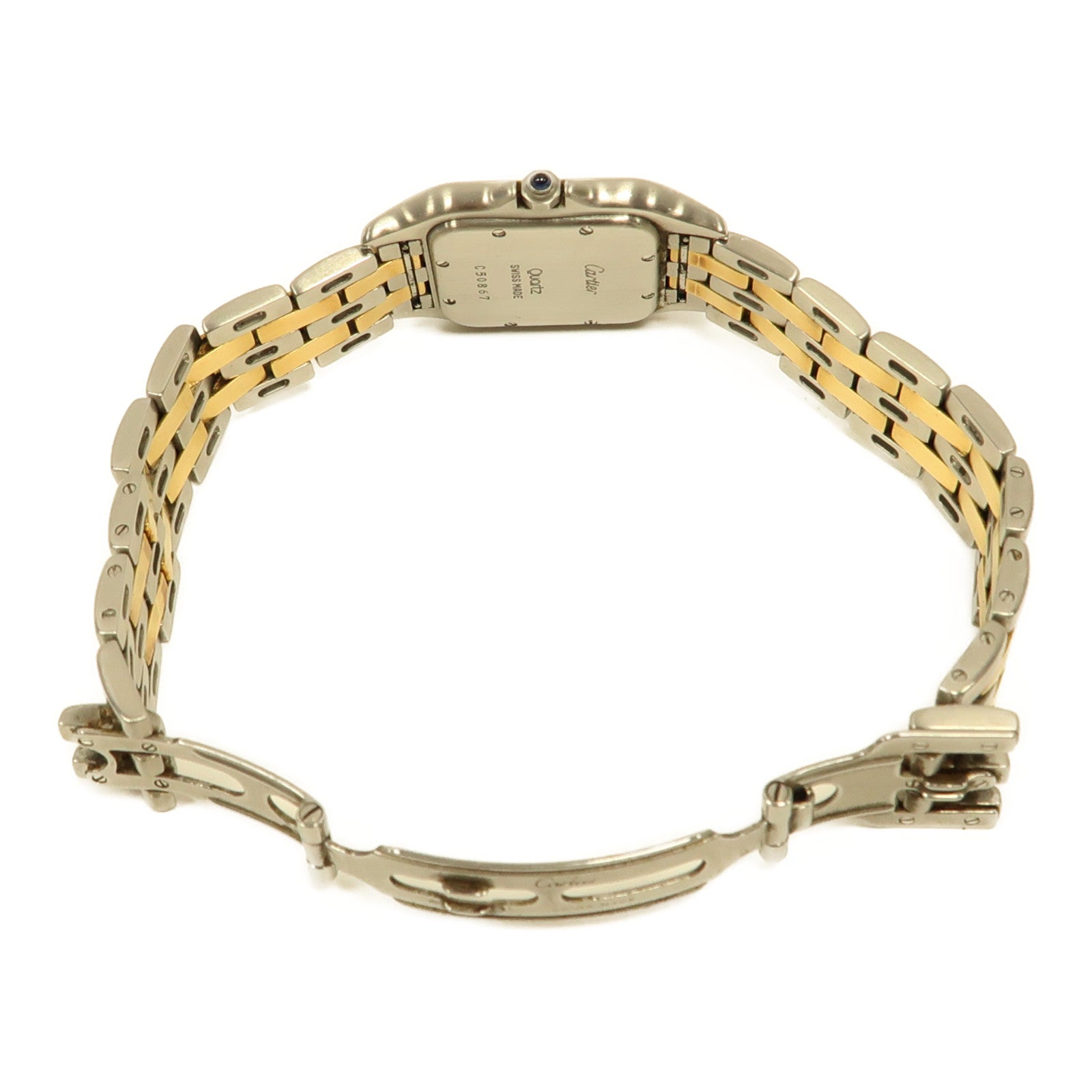 CARTIER Panthere 18K黃金/不鏽鋼手錶石英機芯米色