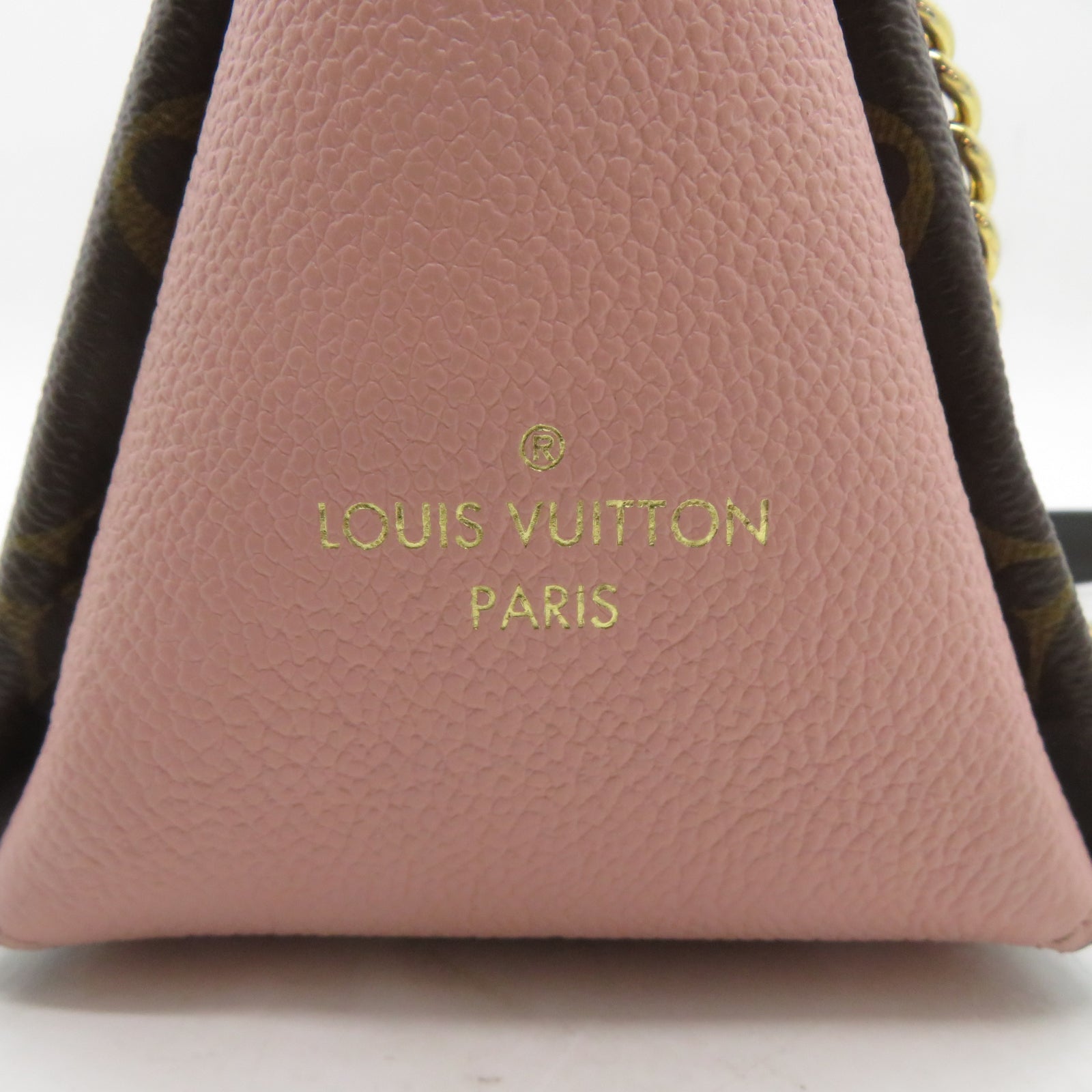 LOUIS VUITTON Monogram Surene BB金扣鏈帶肩背袋啡色/粉紅色