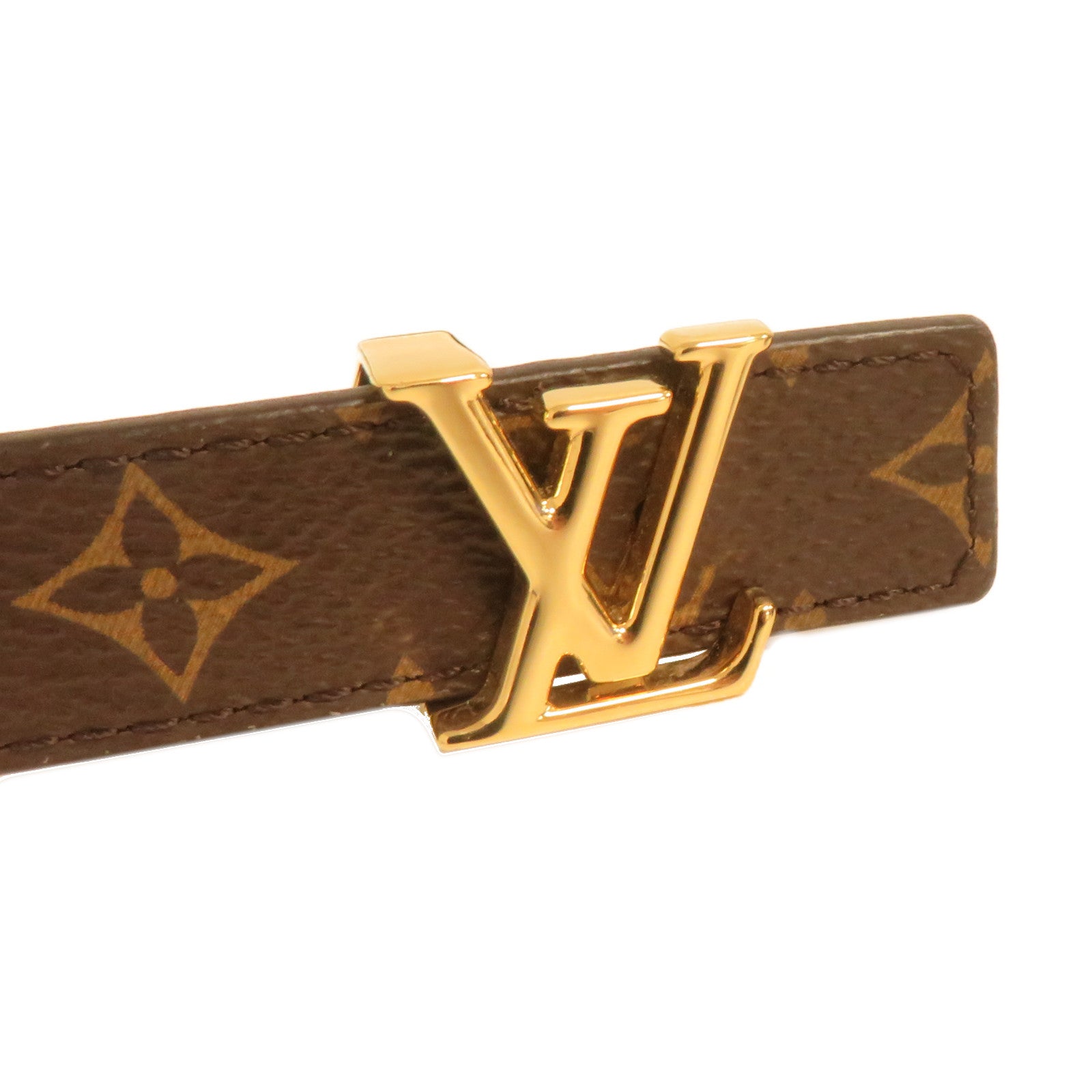LOUIS VUITTON Monogram Reversible Belt 85cm金扣皮帶啡色