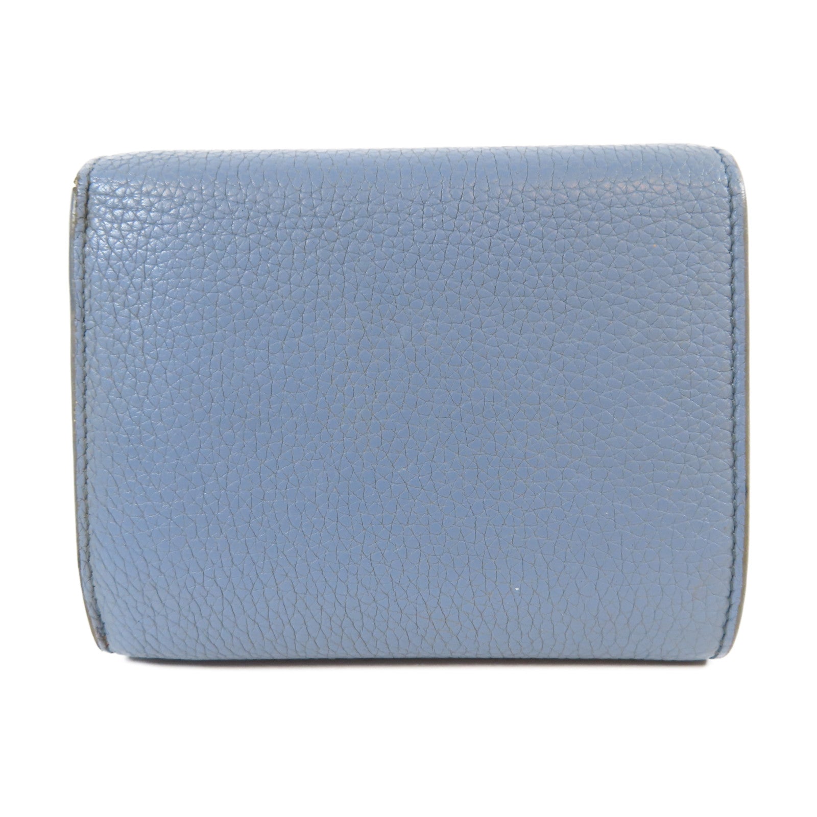 CELINE 牛皮皮革Small Wallet銀扣錢包淺藍色
