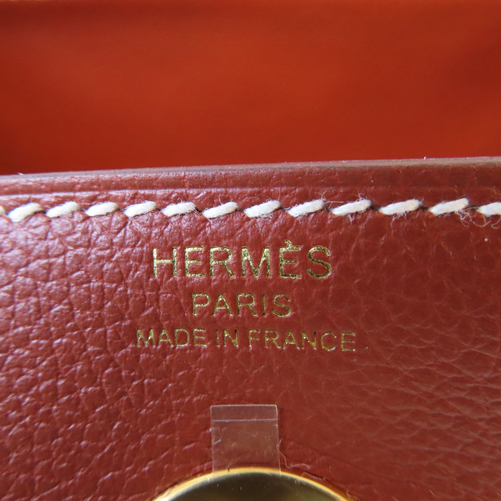 HERMES Evercolor皮革Lindy 26金扣手挽肩背兩用袋Cuivre 南瓜色