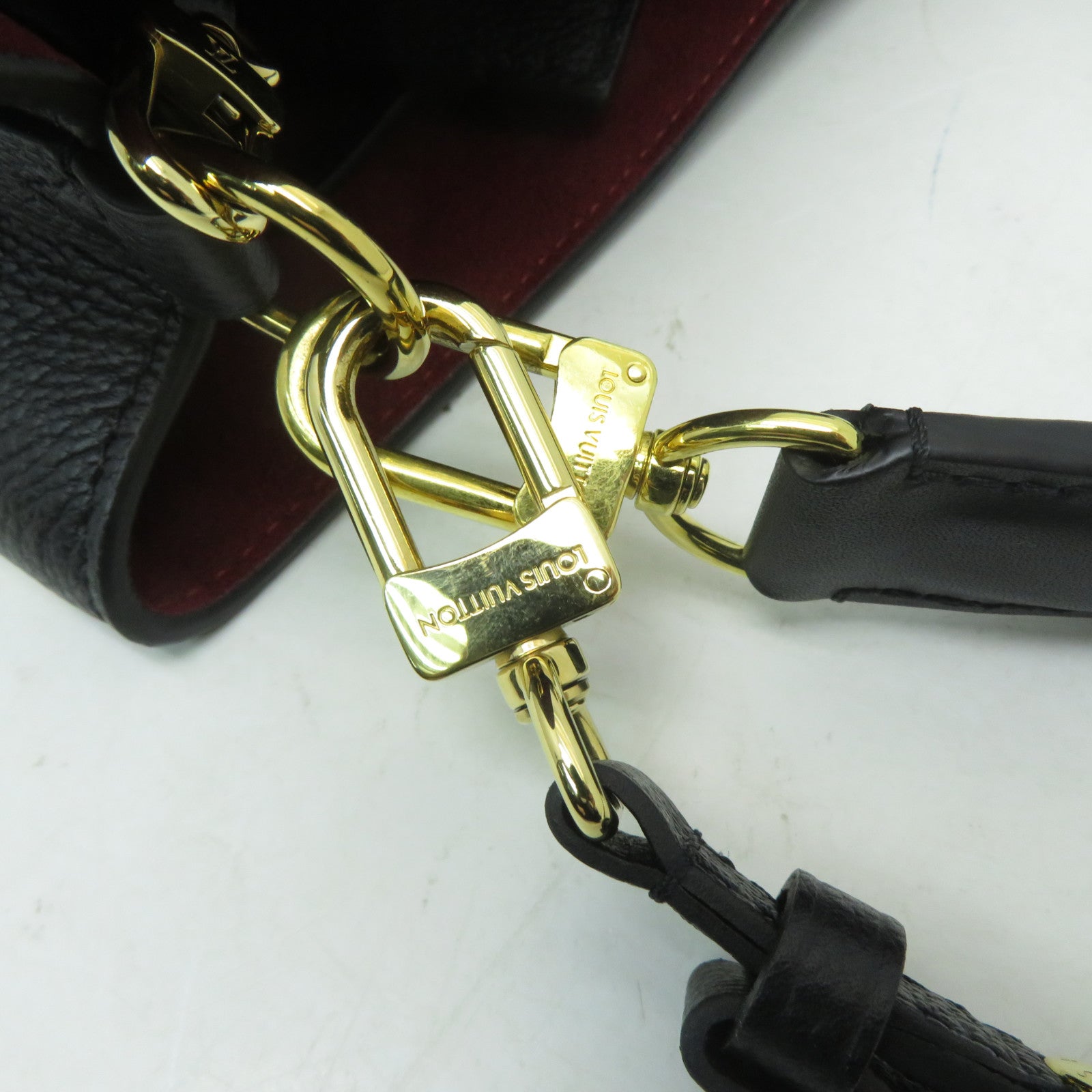LOUIS VUITTON Monogram Empreinte NeoNoe MM金扣手挽肩背兩用袋黑色