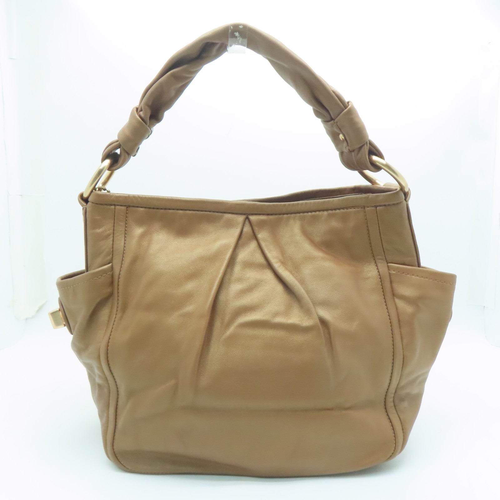 COACH 【激減優惠】牛皮皮革Shoulder Bag金扣肩背袋玫瑰金色
