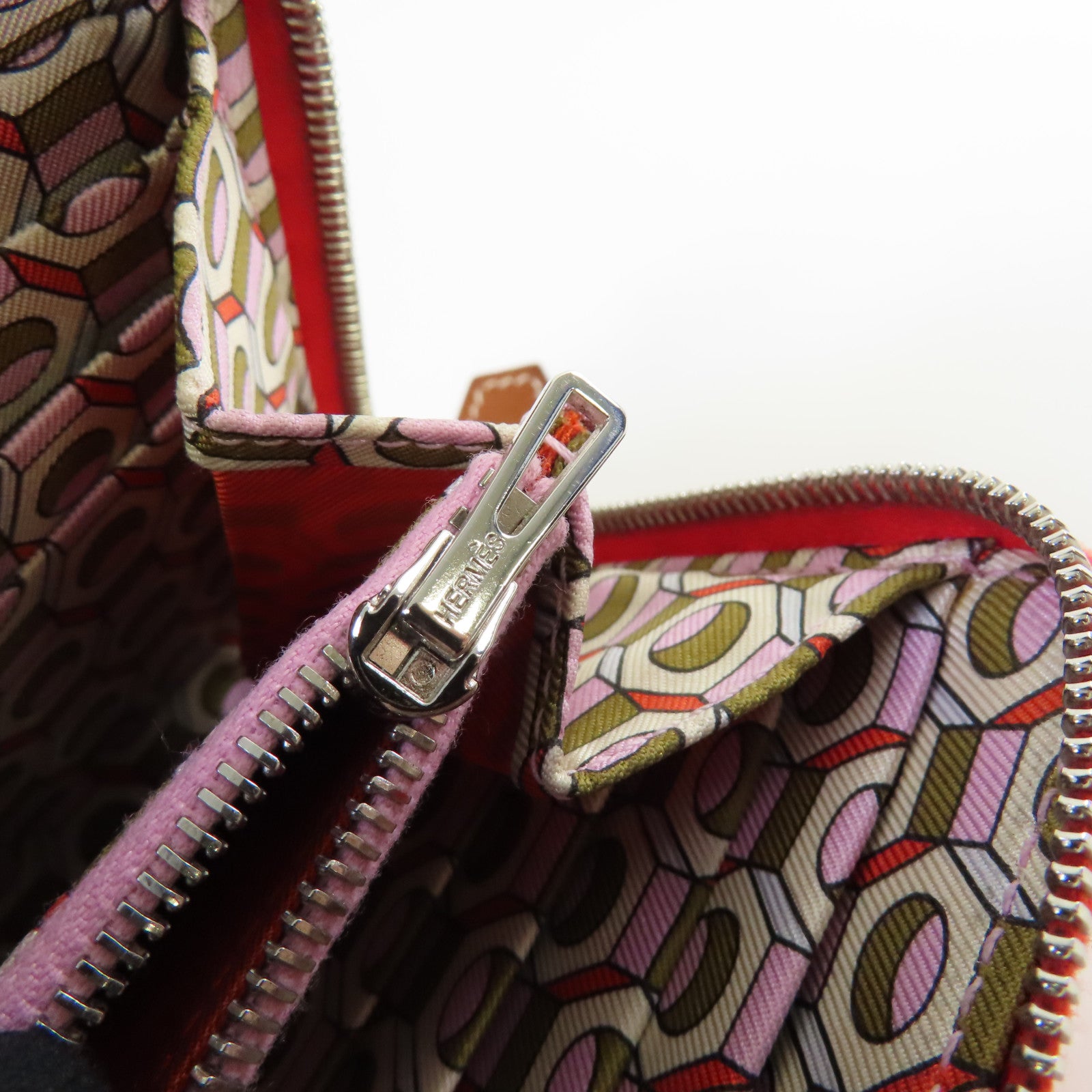 HERMES Epsom皮革Silk In Classic long wallet銀扣長錢包橙色