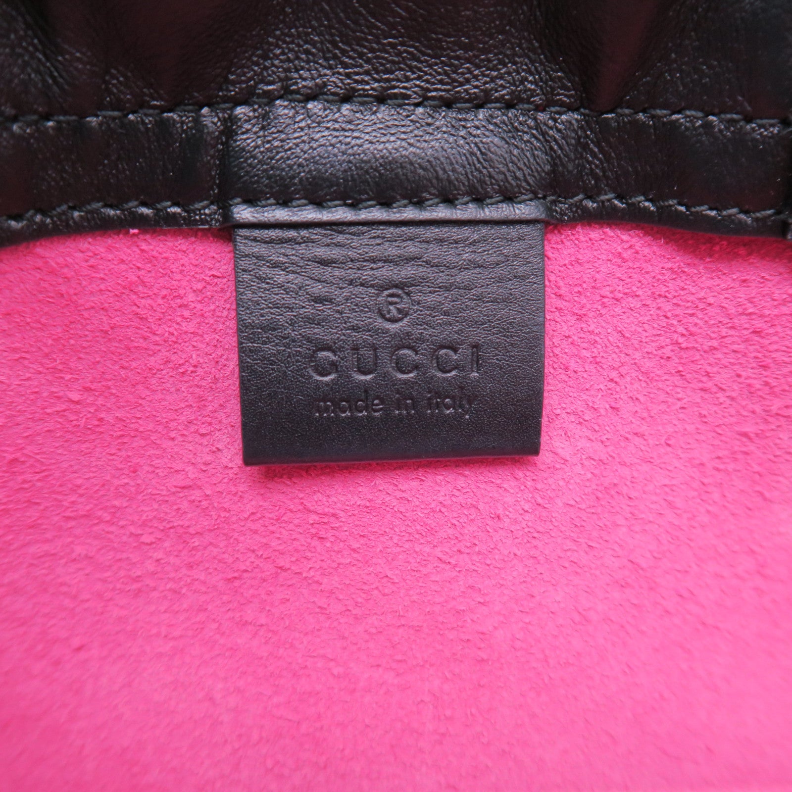 GUCCI 牛皮皮革Drawstring Backpack背包粉紅色