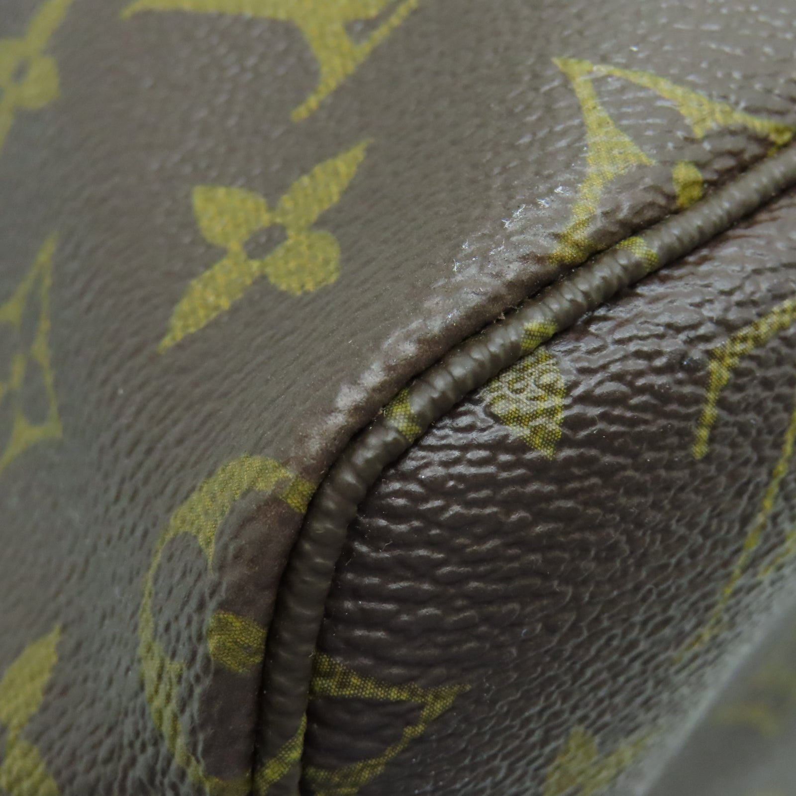 LOUIS VUITTON Monogram Neverfull GM金扣手挽袋棕色