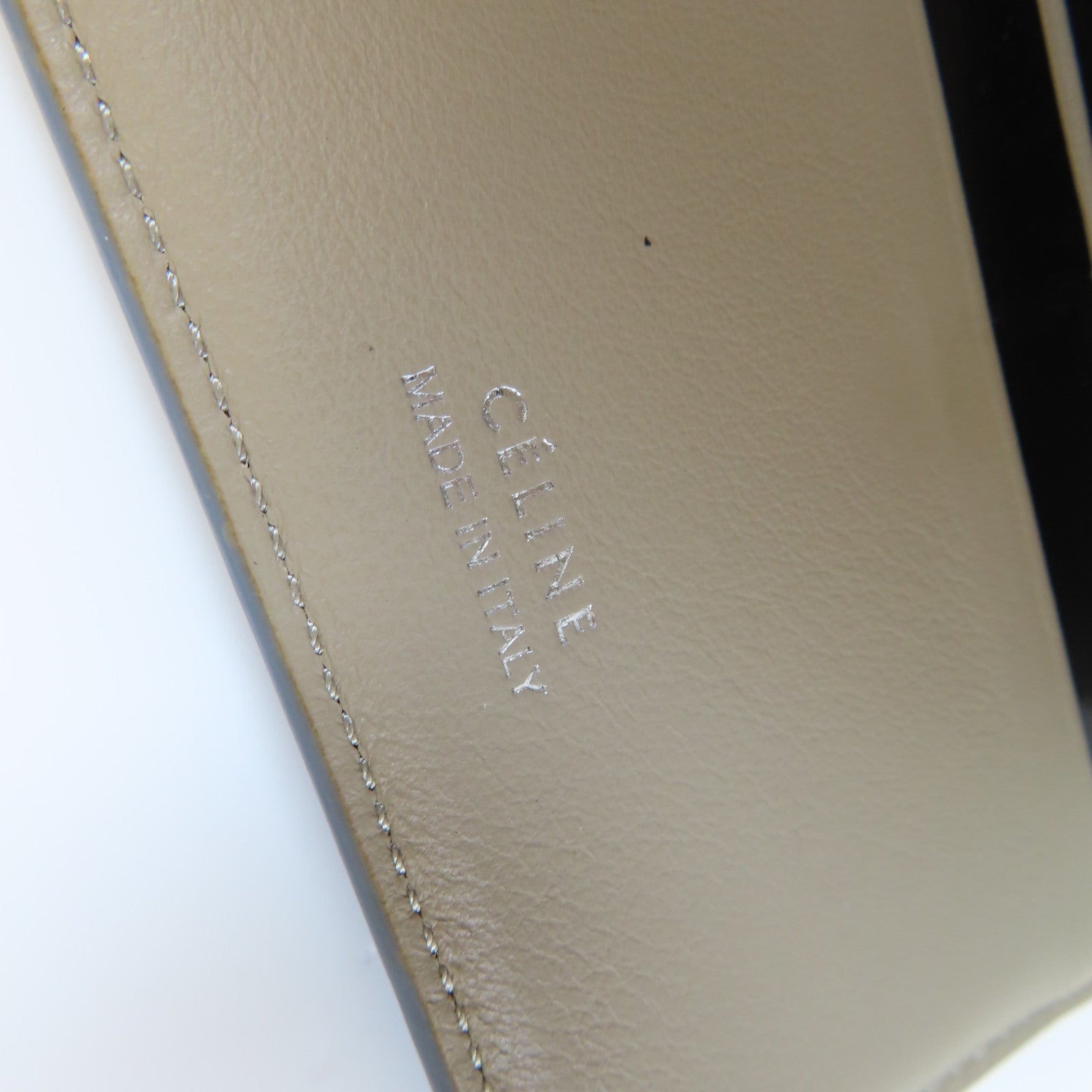CELINE 牛皮皮革Small Wallet銀扣錢包淺藍色