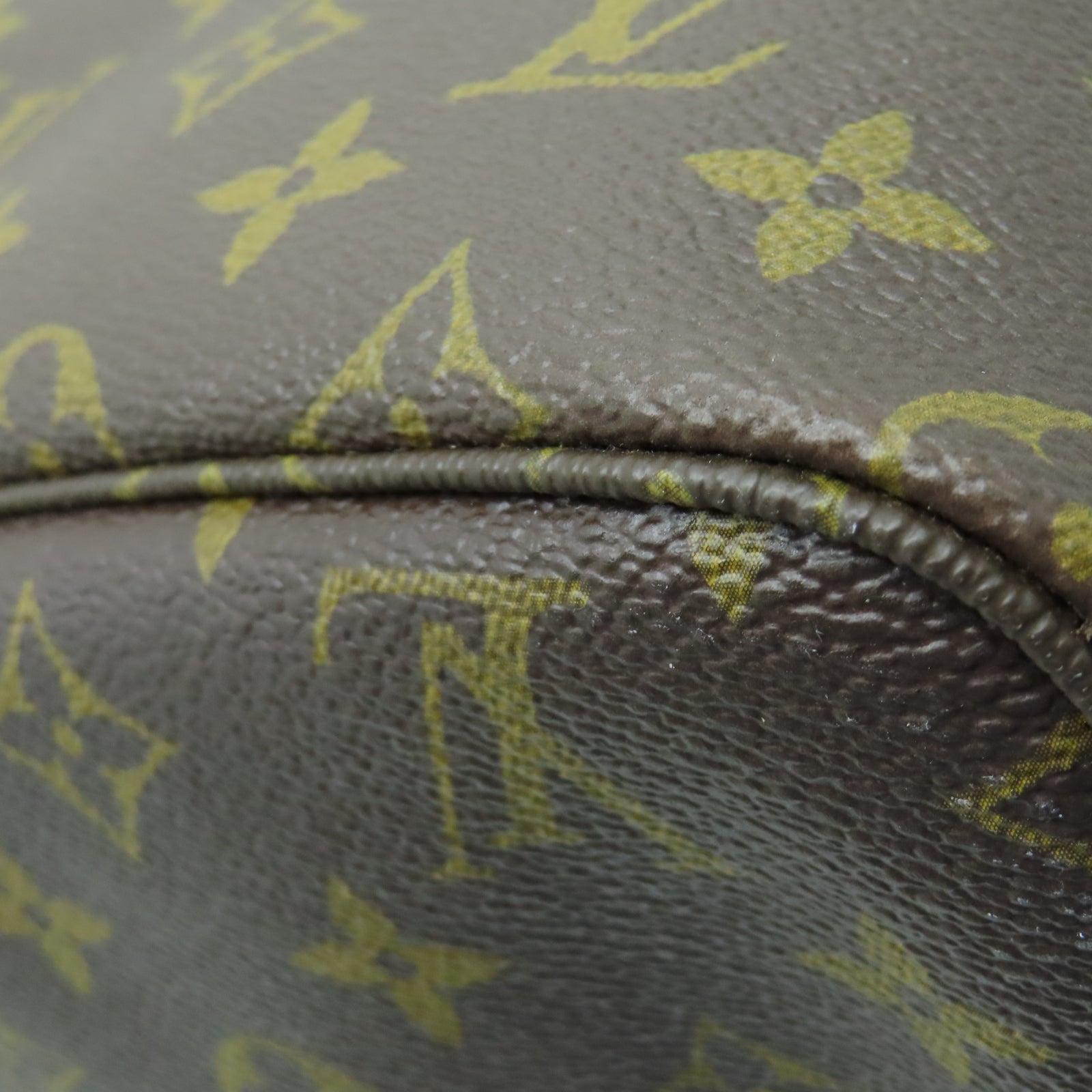 LOUIS VUITTON Monogram Neverfull GM金扣手挽袋棕色