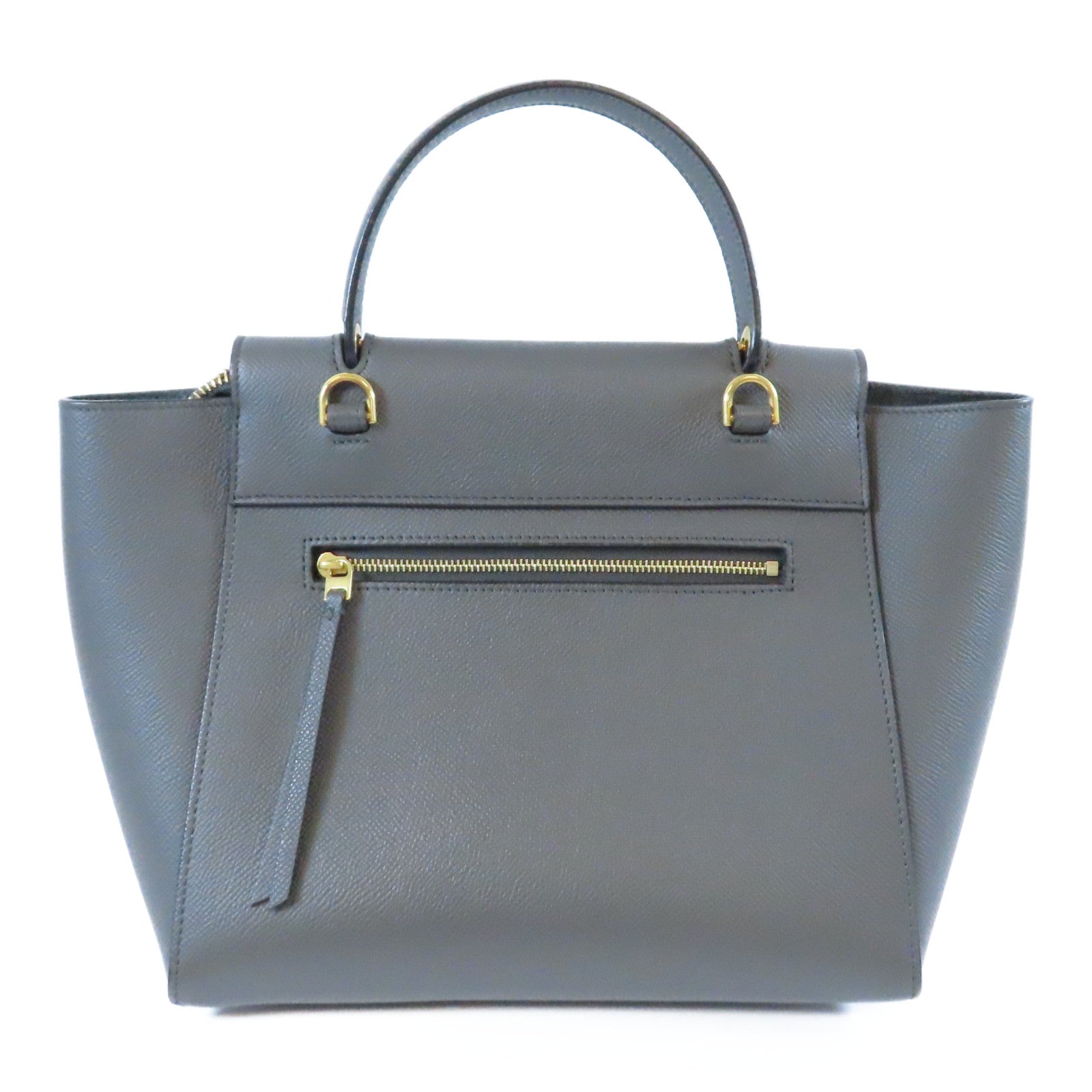 CELINE 牛皮皮革Belt金扣手挽肩背兩用袋灰色