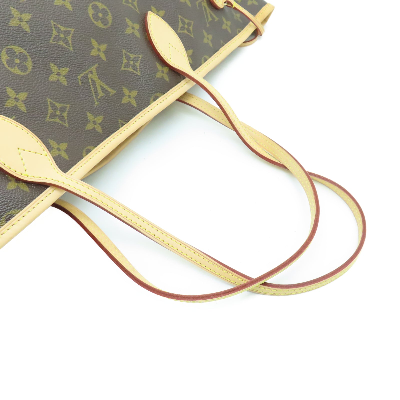 LOUIS VUITTON Monogram Neverfull GM金扣手挽袋棕色