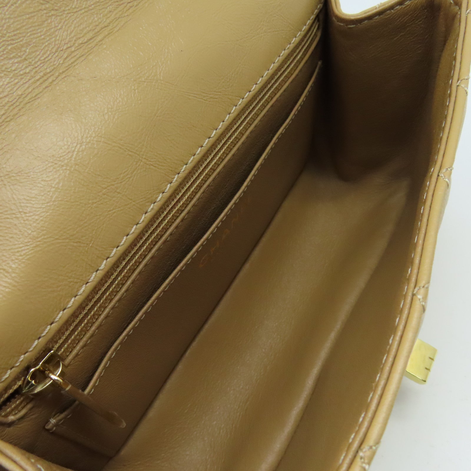 CHANEL 菱格牛皮皮革Mini 2.55 Chain Shoulder Bag金扣鏈帶肩背袋啡色