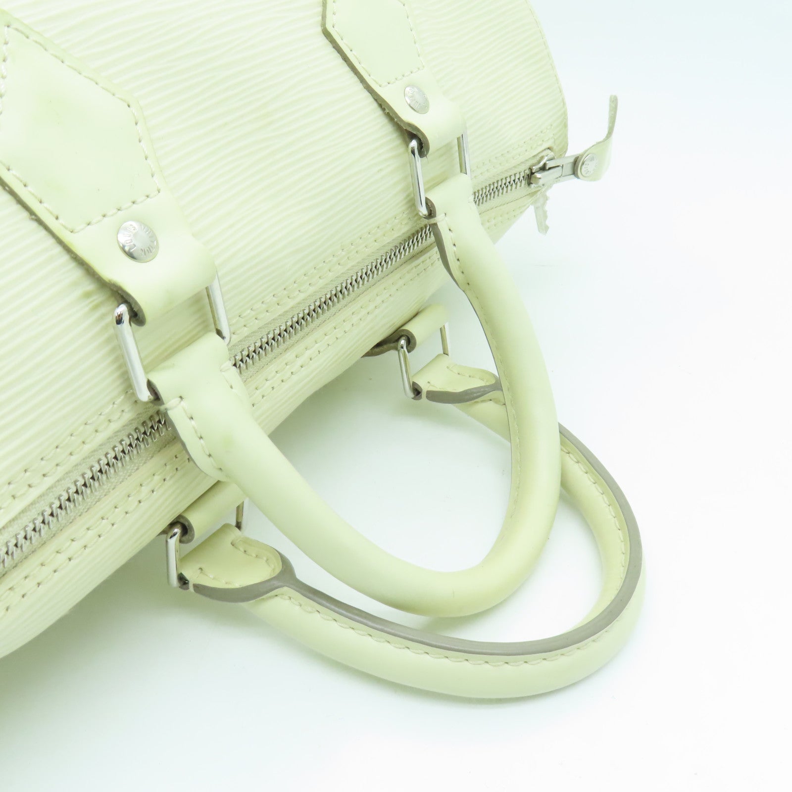 LOUIS VUITTON Epi Speedy 30銀扣手挽袋白色