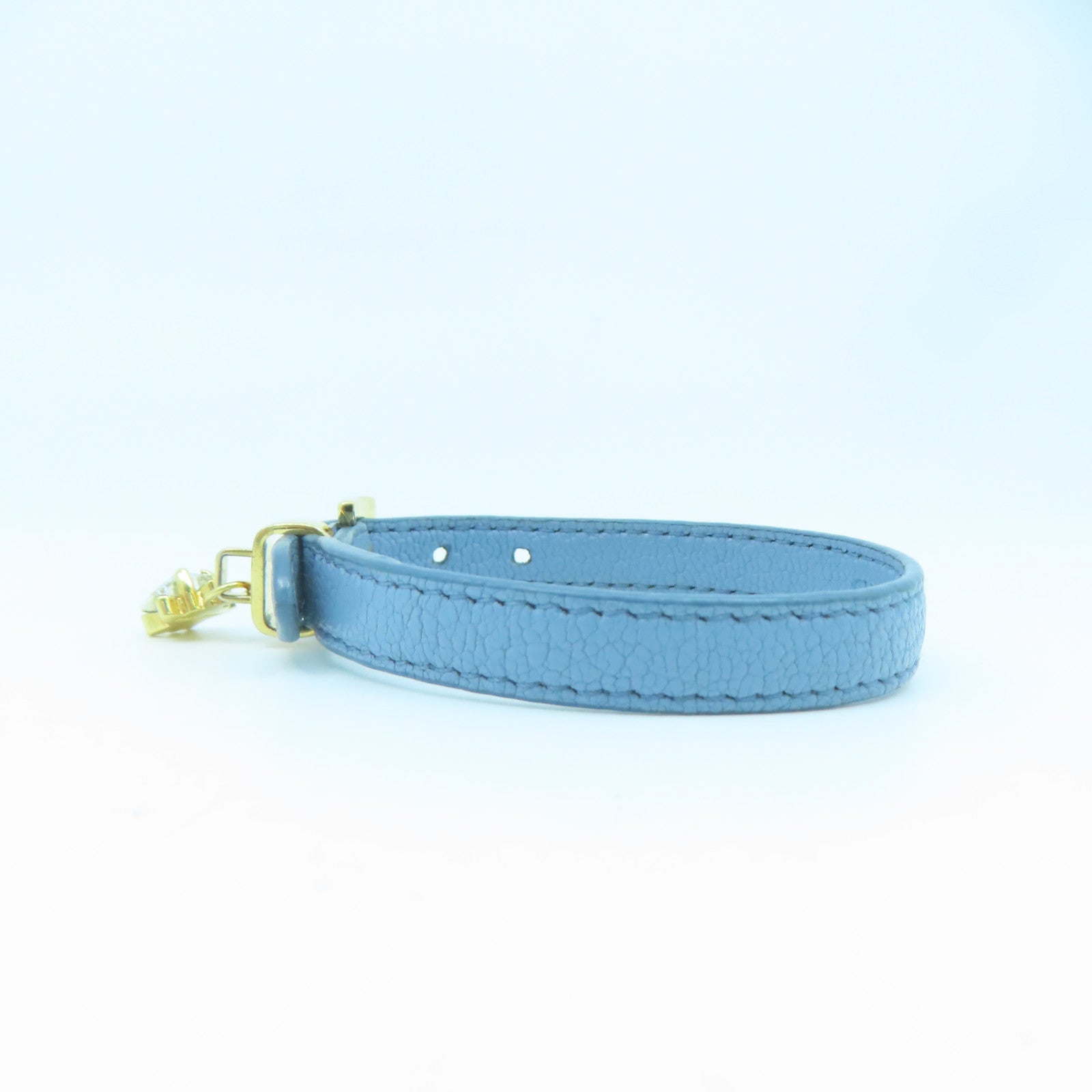Miu Miu 【激減優惠】牛皮皮革/金屬Bracelet金扣手鐲藍色