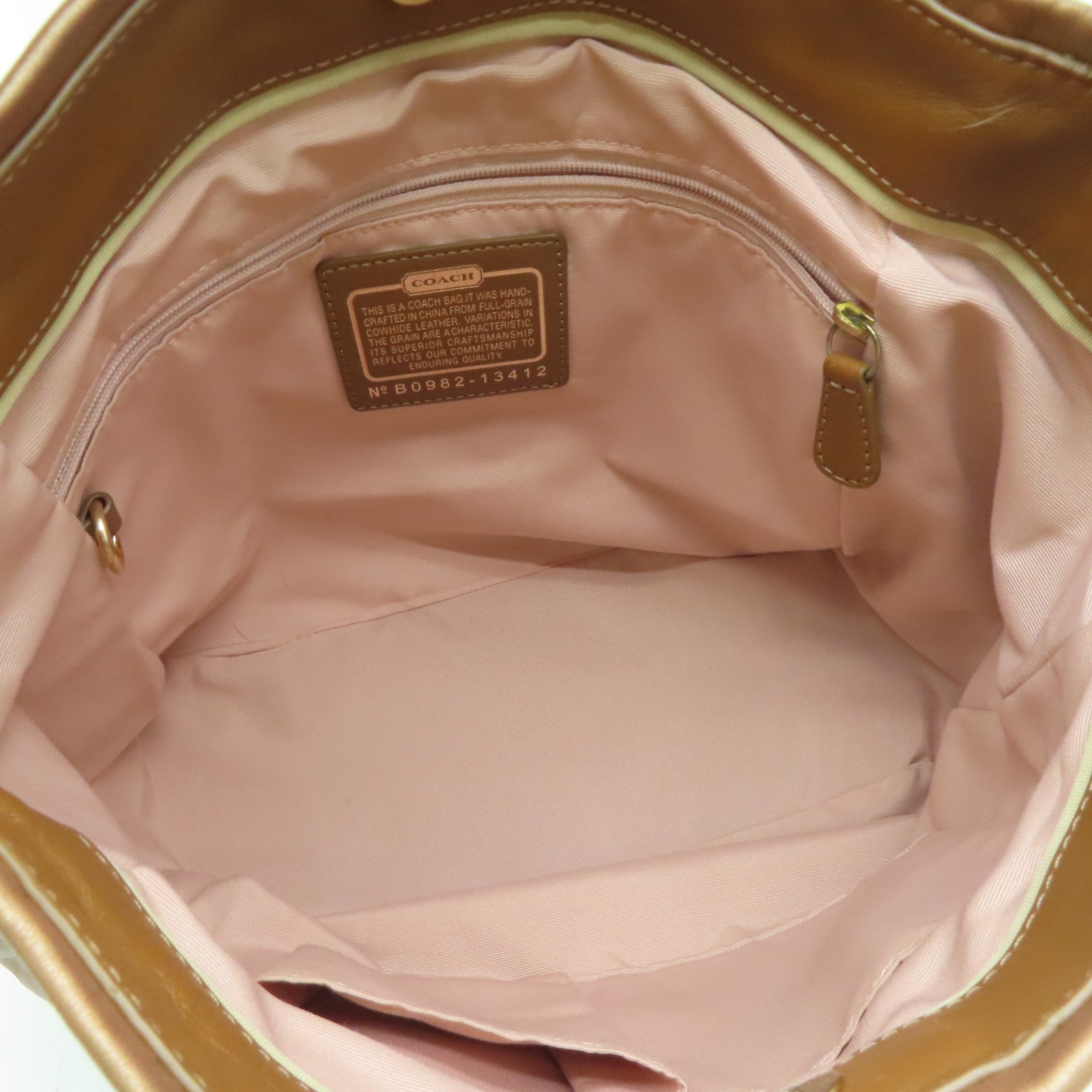 COACH 【激減優惠】牛皮皮革Shoulder Bag金扣肩背袋玫瑰金色