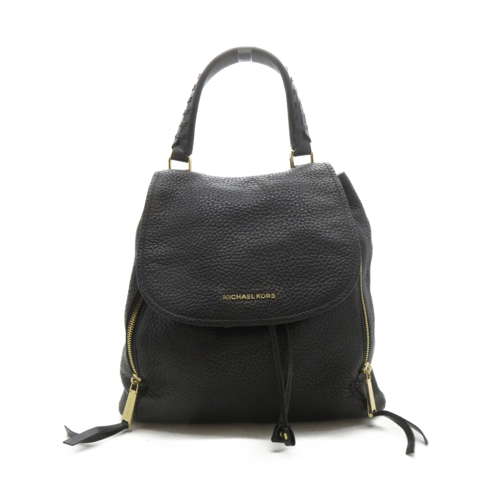 Michael Kors 牛皮皮革Backpack金扣背包黑色