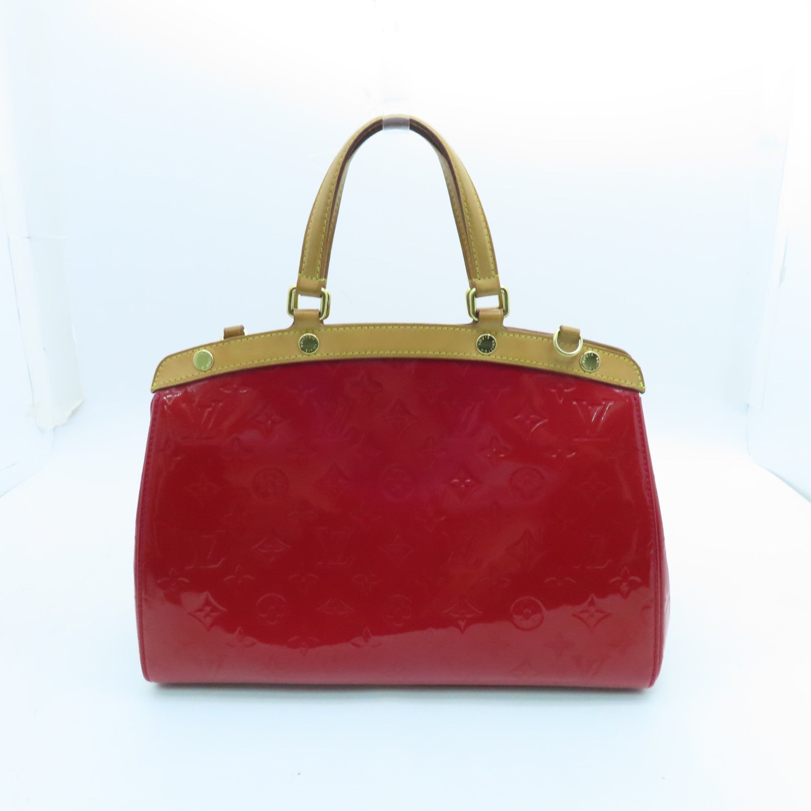 LOUIS VUITTON Vernis Brea MM金扣手挽肩背兩用袋紅色