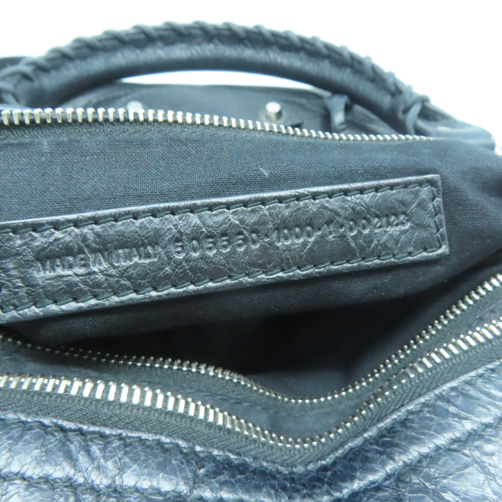 BALENCIAGA 山羊皮皮革City銀扣手挽肩背兩用袋黑色