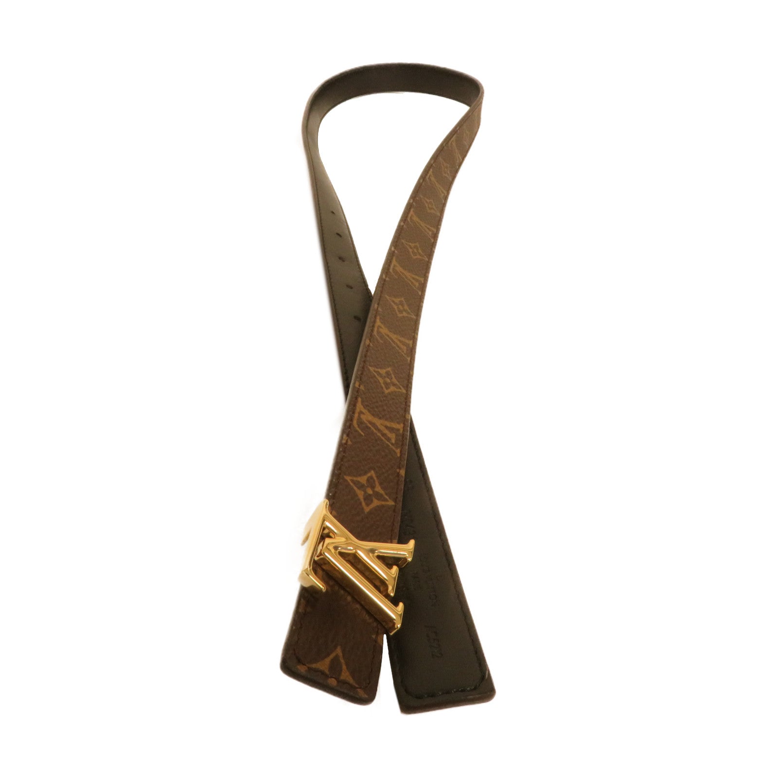 LOUIS VUITTON Monogram Reversible Belt 85cm金扣皮帶啡色