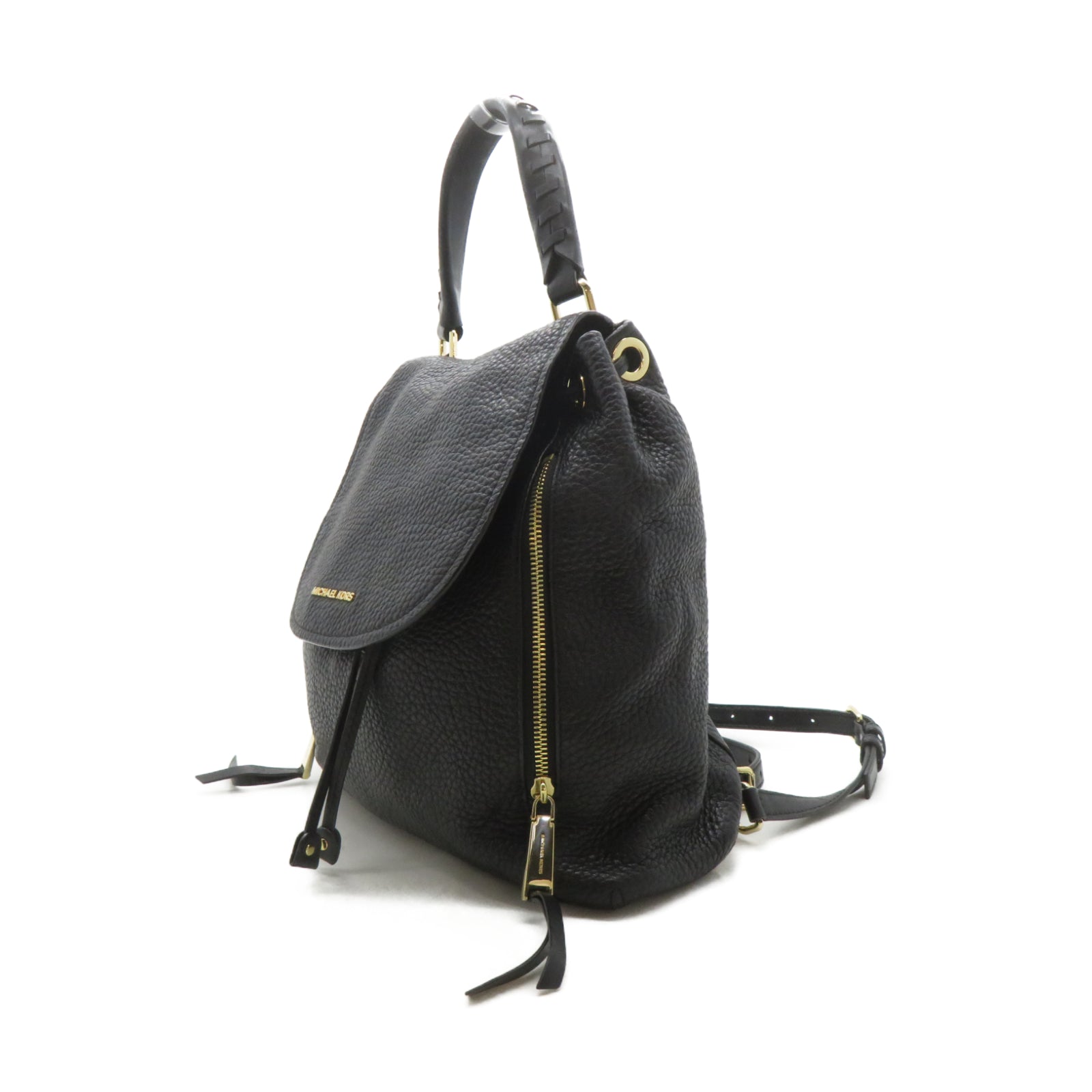 Michael Kors 牛皮皮革Backpack金扣背包黑色