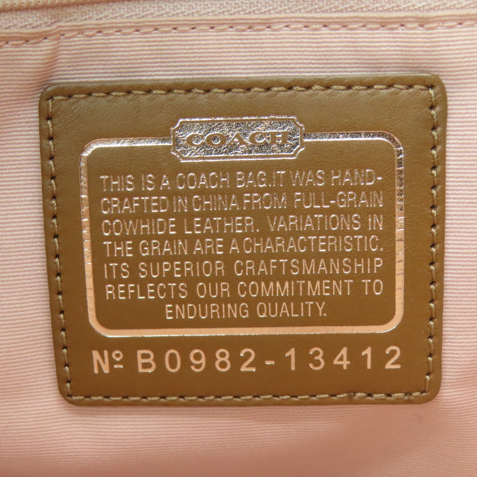COACH 【激減優惠】牛皮皮革Shoulder Bag金扣肩背袋玫瑰金色