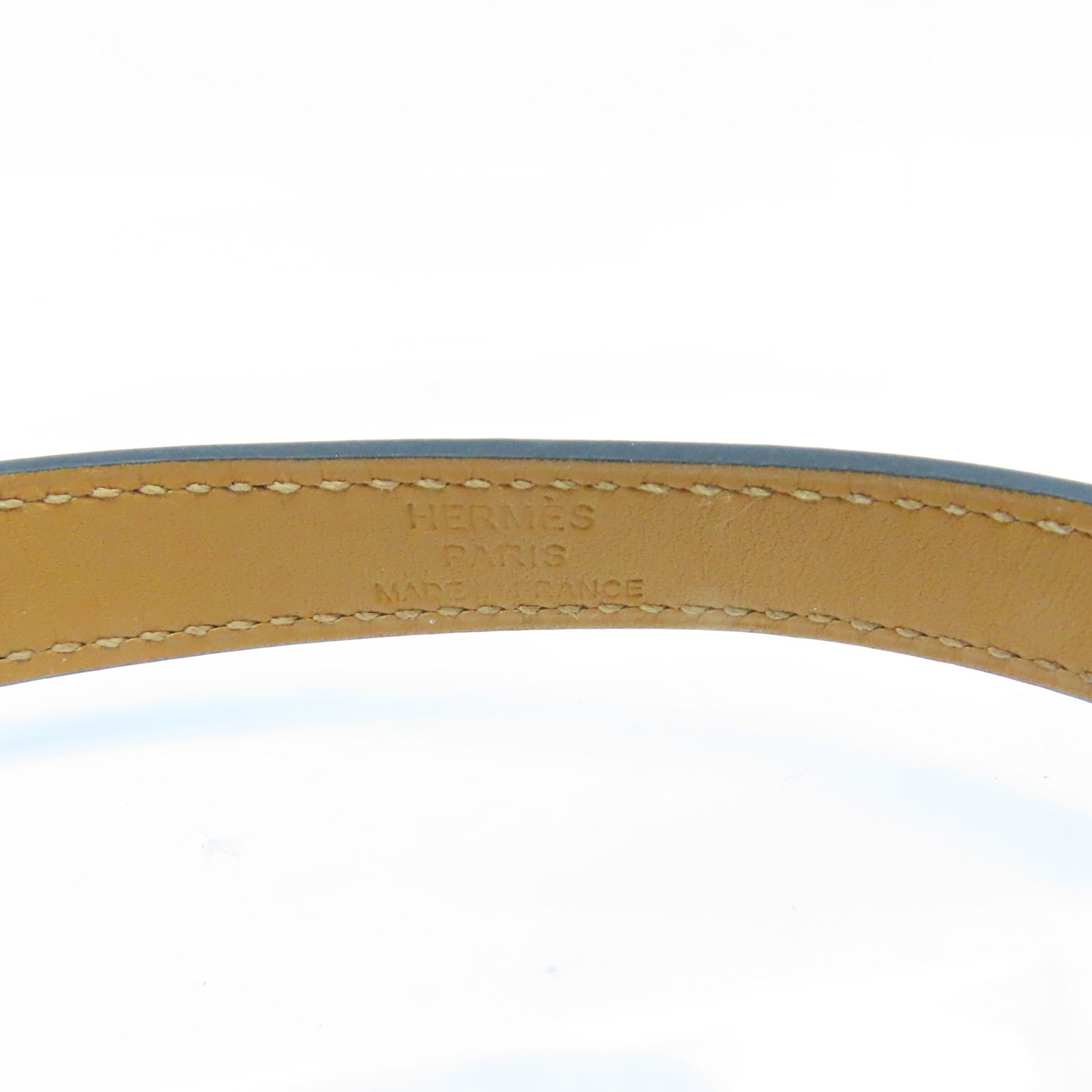 HERMES Epsom皮革Double Tour Bracelet金扣手環黑色