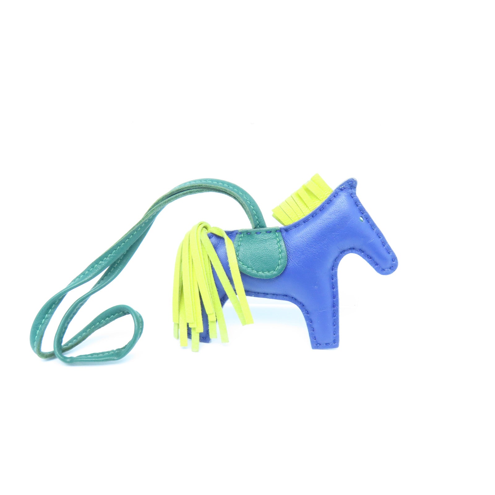 HERMES Swift Leather Rodeo PM Charm Blue/Green/Yellow